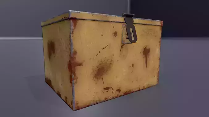 Metal Box Low-Poly Gameready PBR model