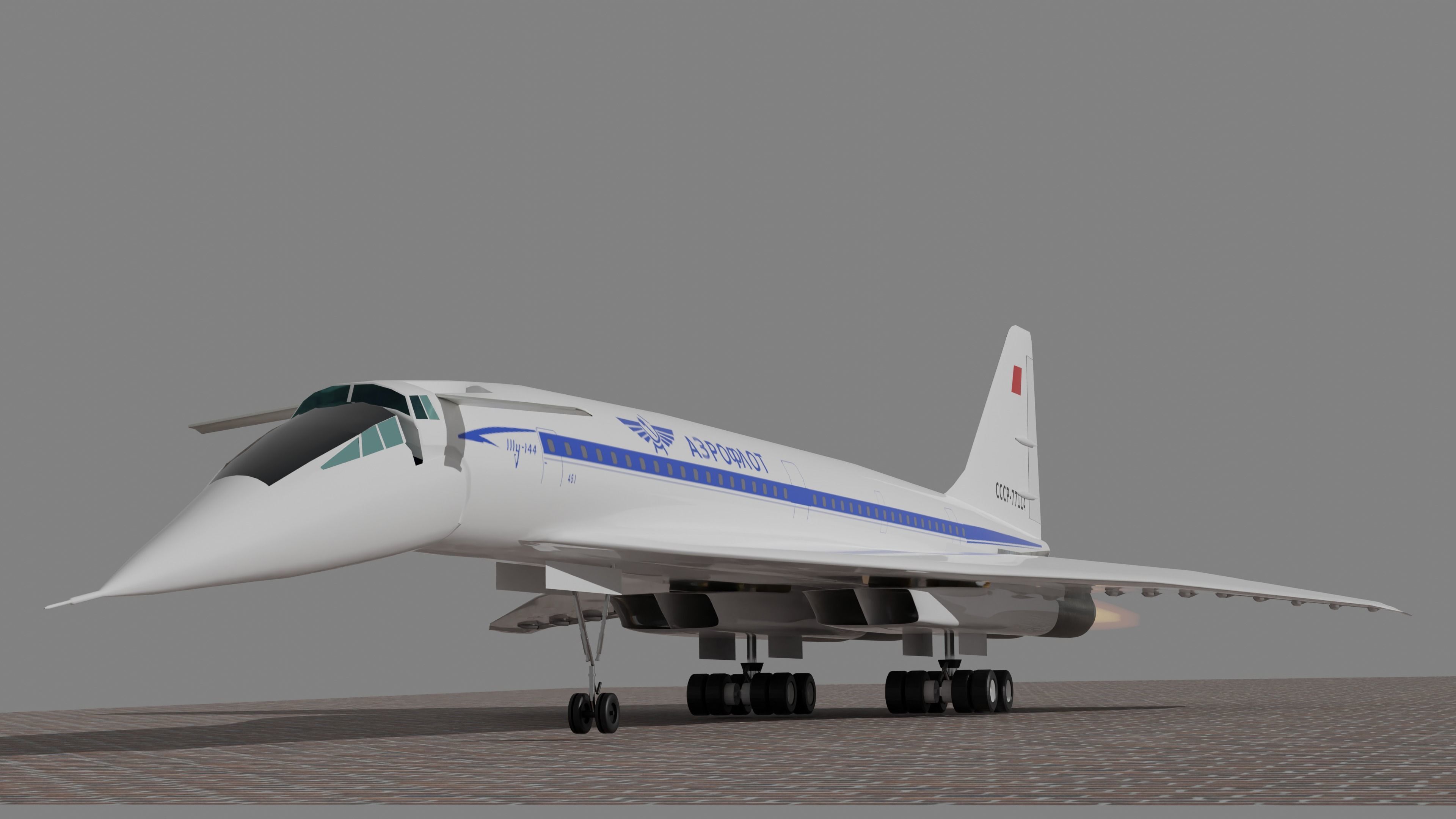 TU 144 dirty Configuration 3D model_1