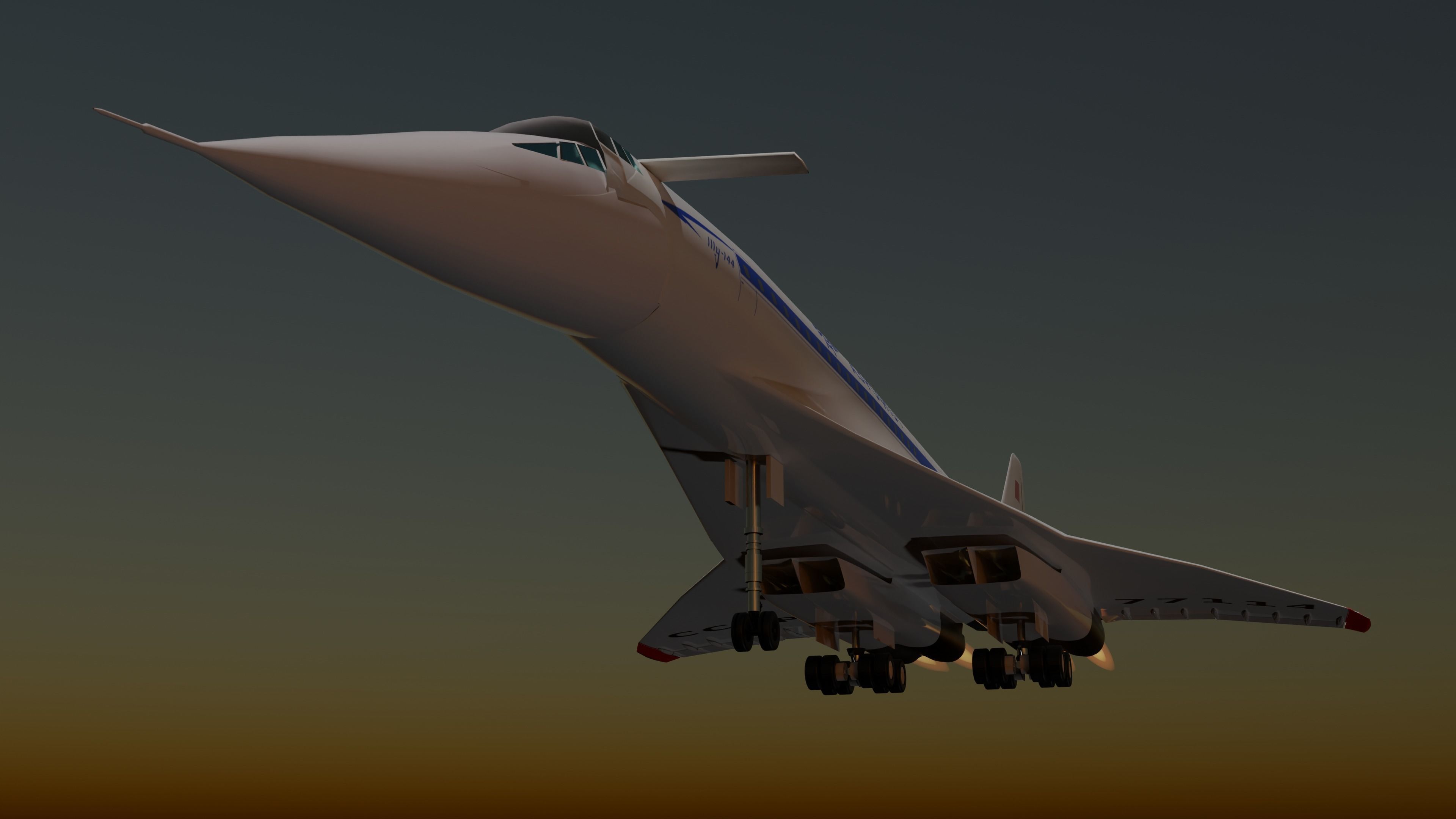 TU 144 dirty Configuration 3D model_2