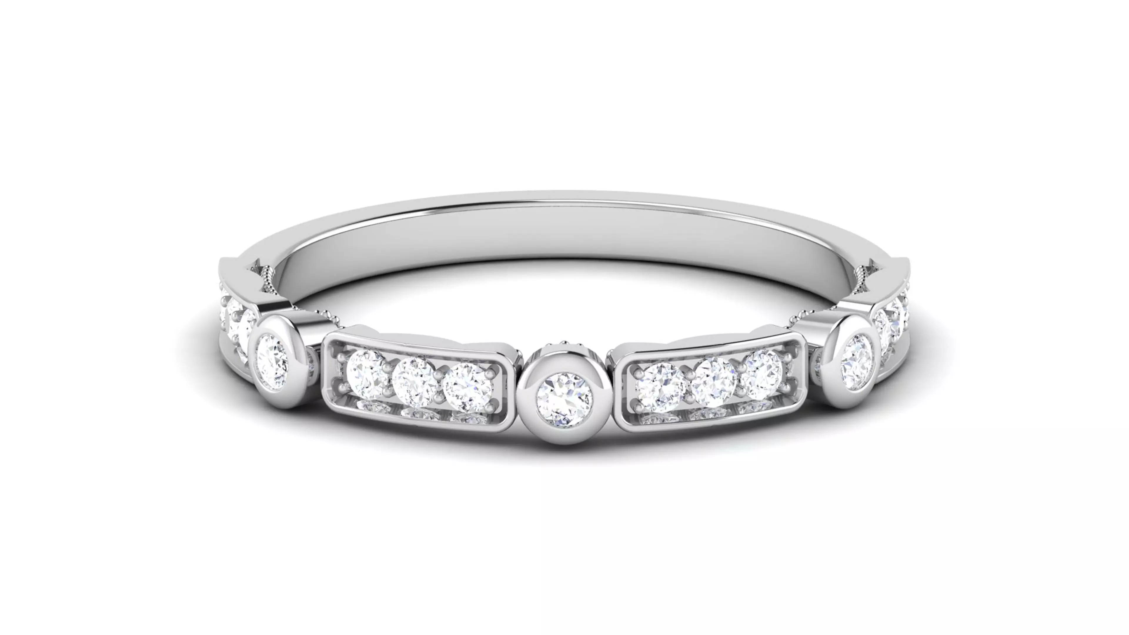 Solitaire Engagement Wedding Ring Minimalist Band 3D print model_0