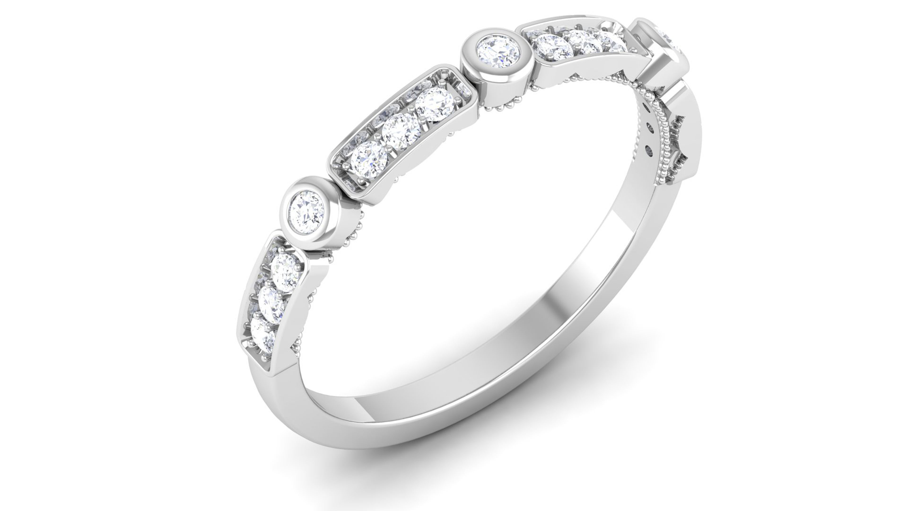 Solitaire Engagement Wedding Ring Minimalist Band 3D print model_2