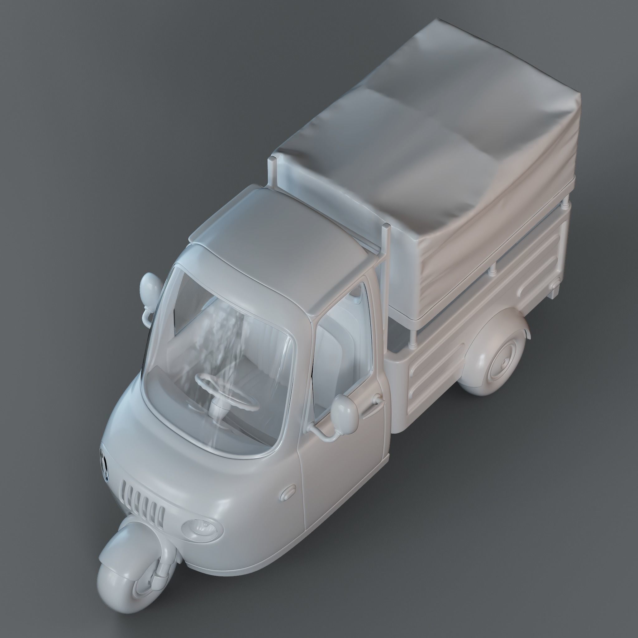 Cartoon Three Wheeler 3D model_2