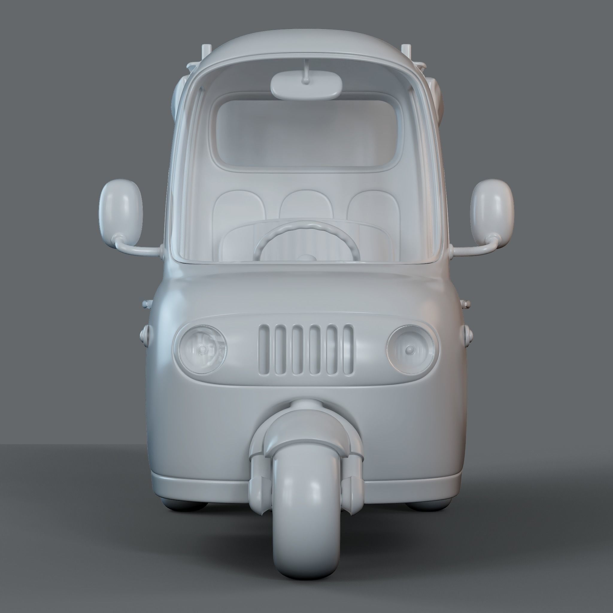 Cartoon Three Wheeler 3D model_4