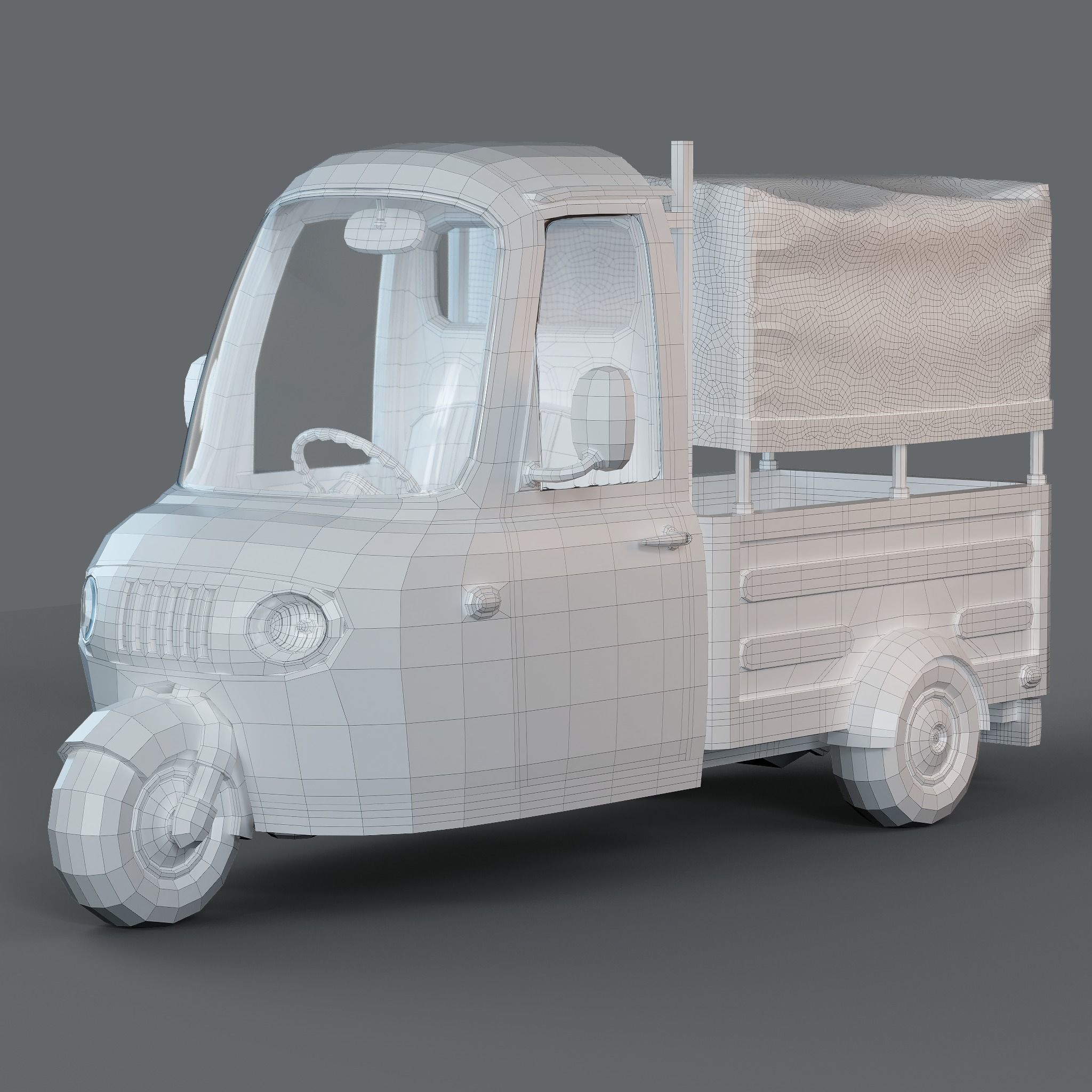 Cartoon Three Wheeler 3D model_7