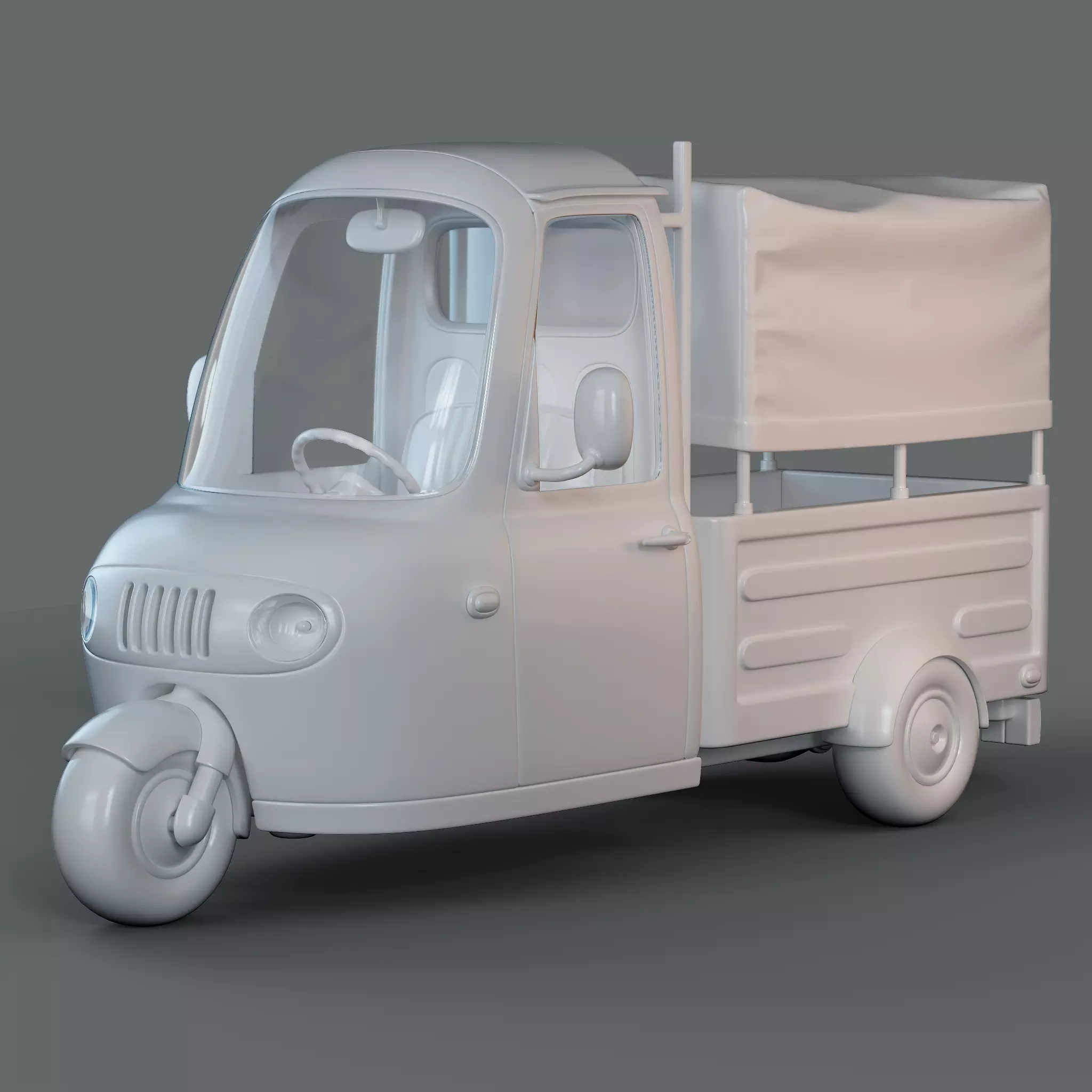 Cartoon Three Wheeler 3D model_0