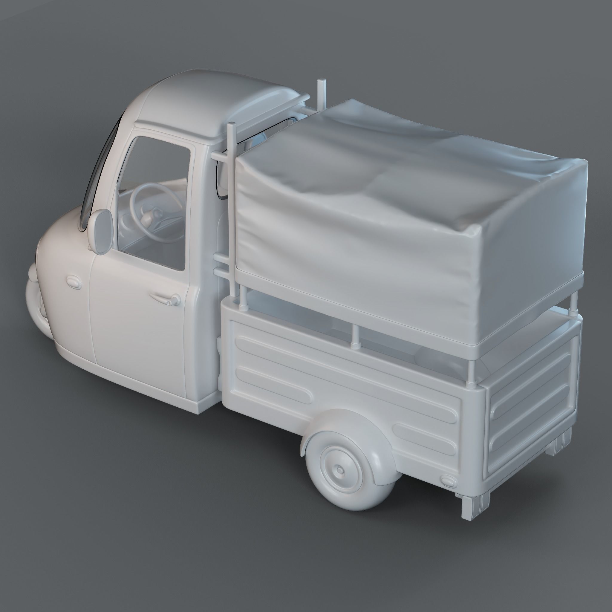 Cartoon Three Wheeler 3D model_6