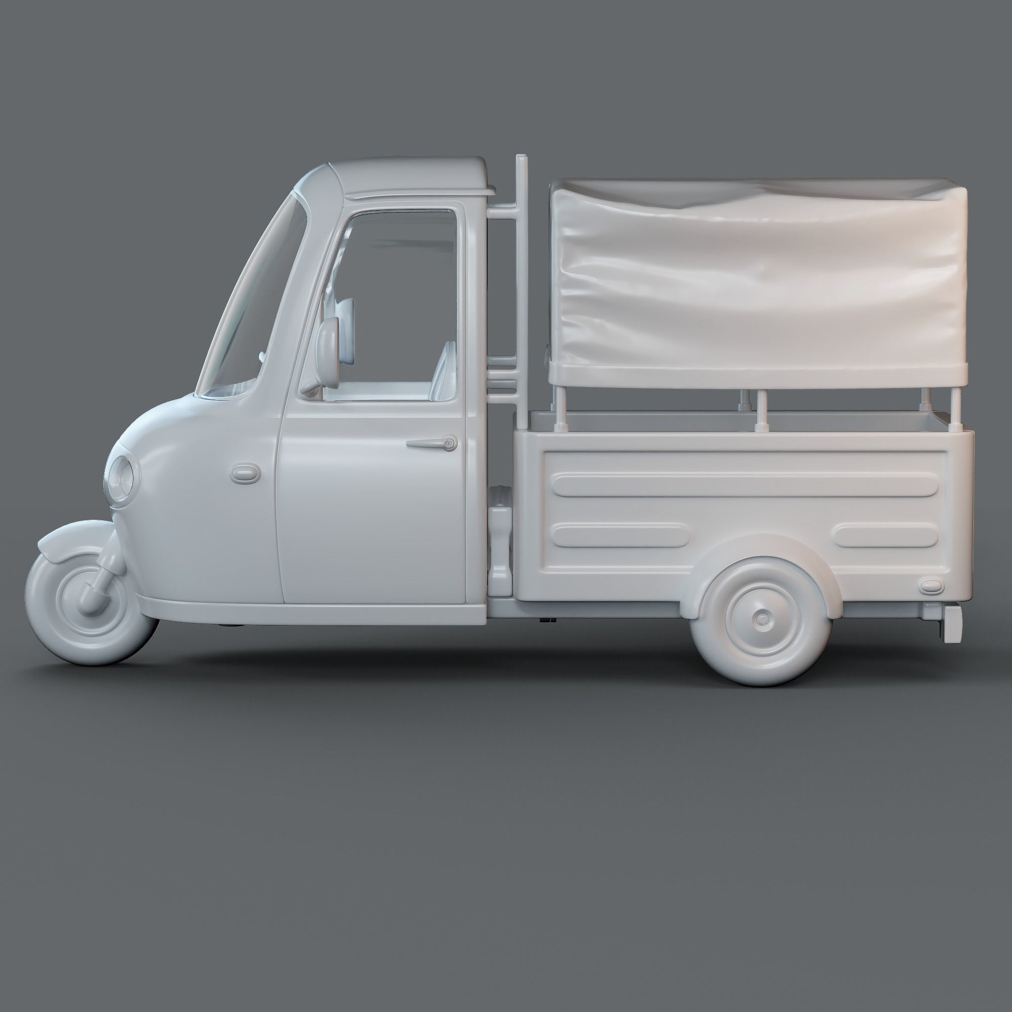 Cartoon Three Wheeler 3D model_1