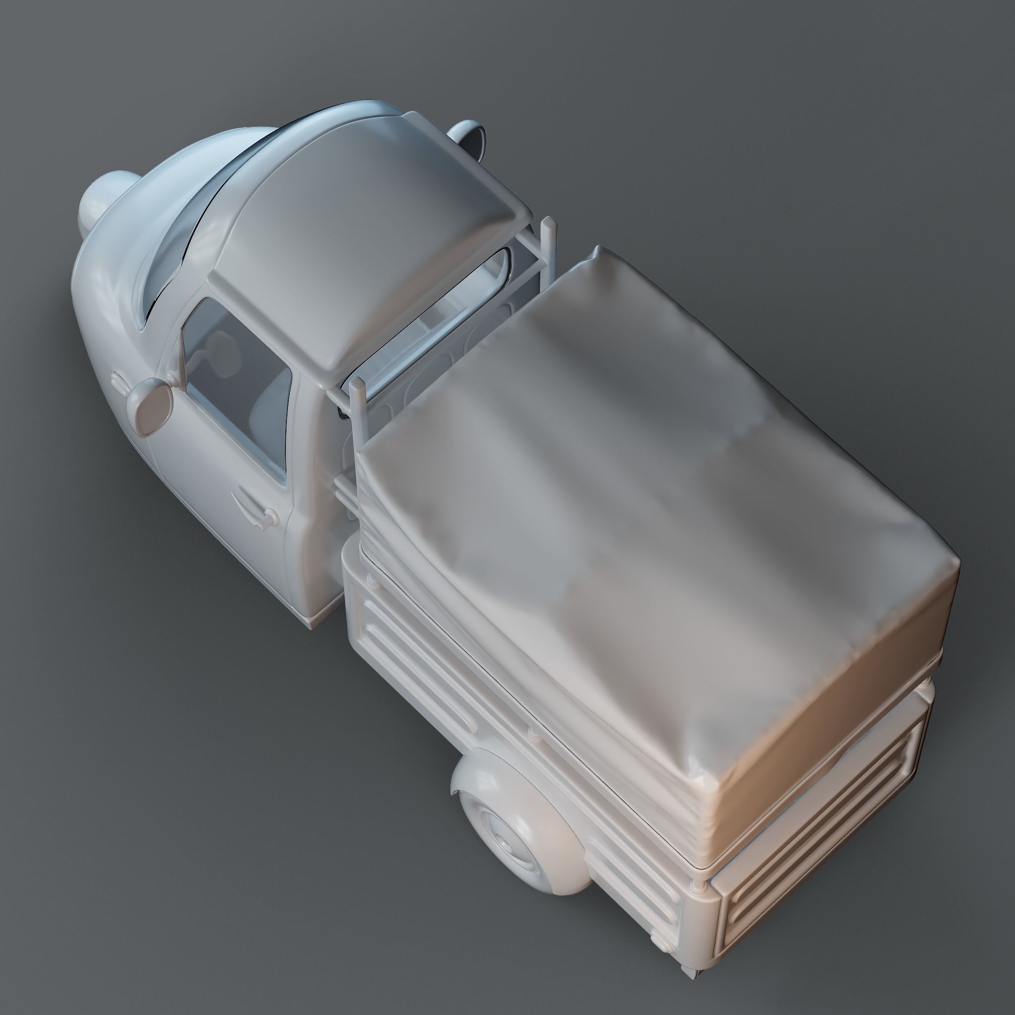 Cartoon Three Wheeler 3D model_3