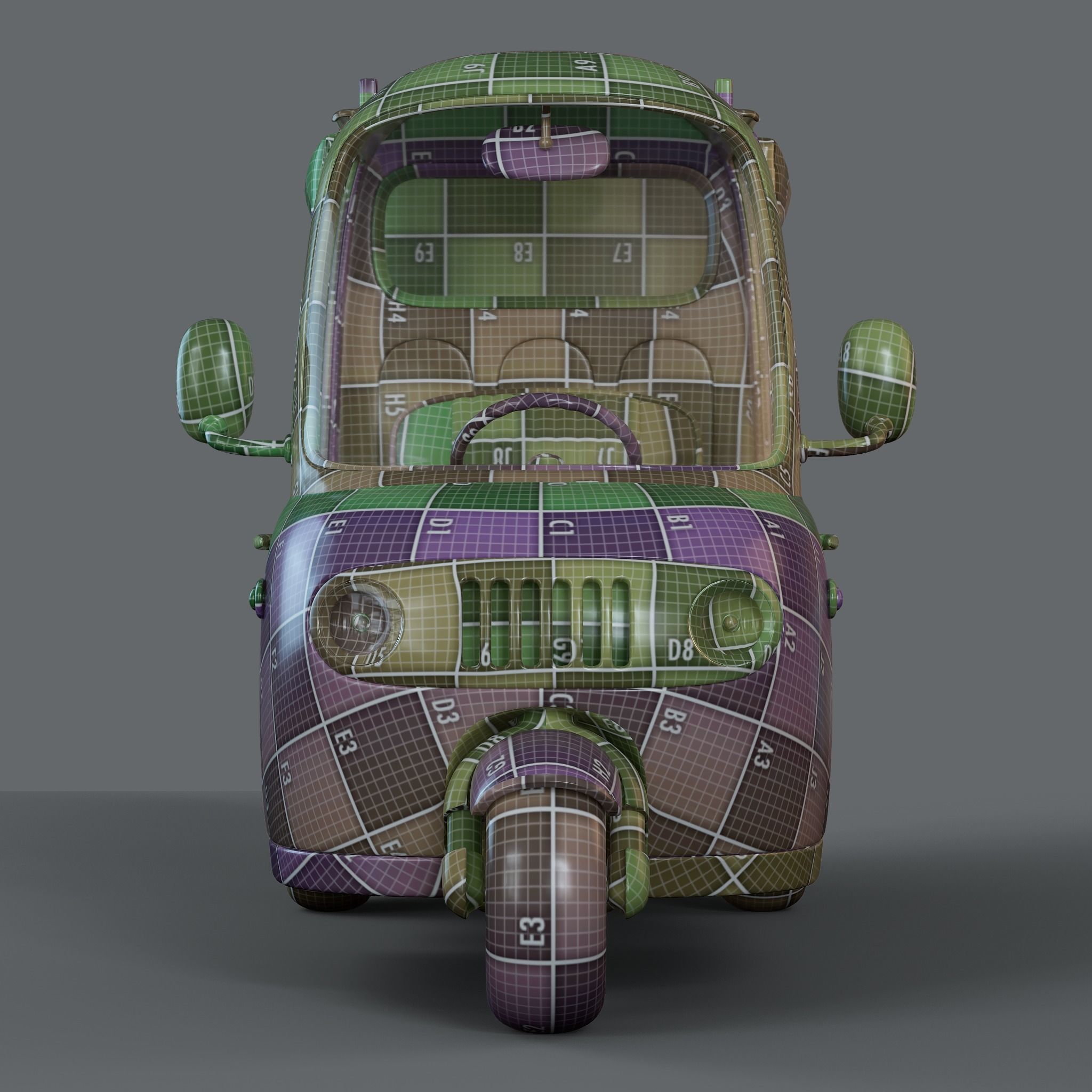 Cartoon Three Wheeler 3D model_18