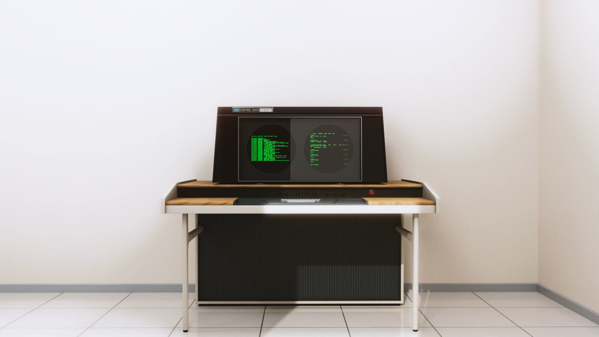 Cyber 73 - Retro Computer Terminal Low-poly 3D model_3