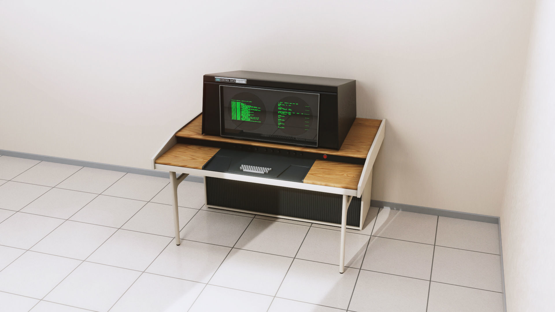 Cyber 73 - Retro Computer Terminal Low-poly 3D model_2