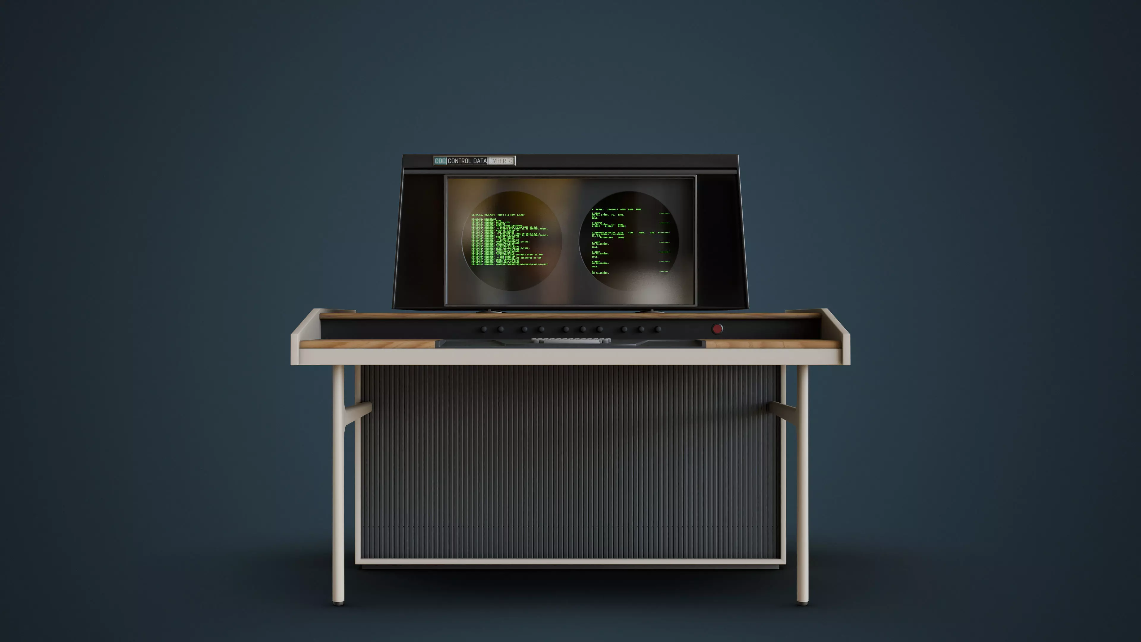 Cyber 73 - Retro Computer Terminal Low-poly 3D model_5