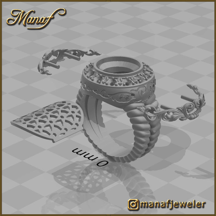 Mens ring STL 3D print model_9