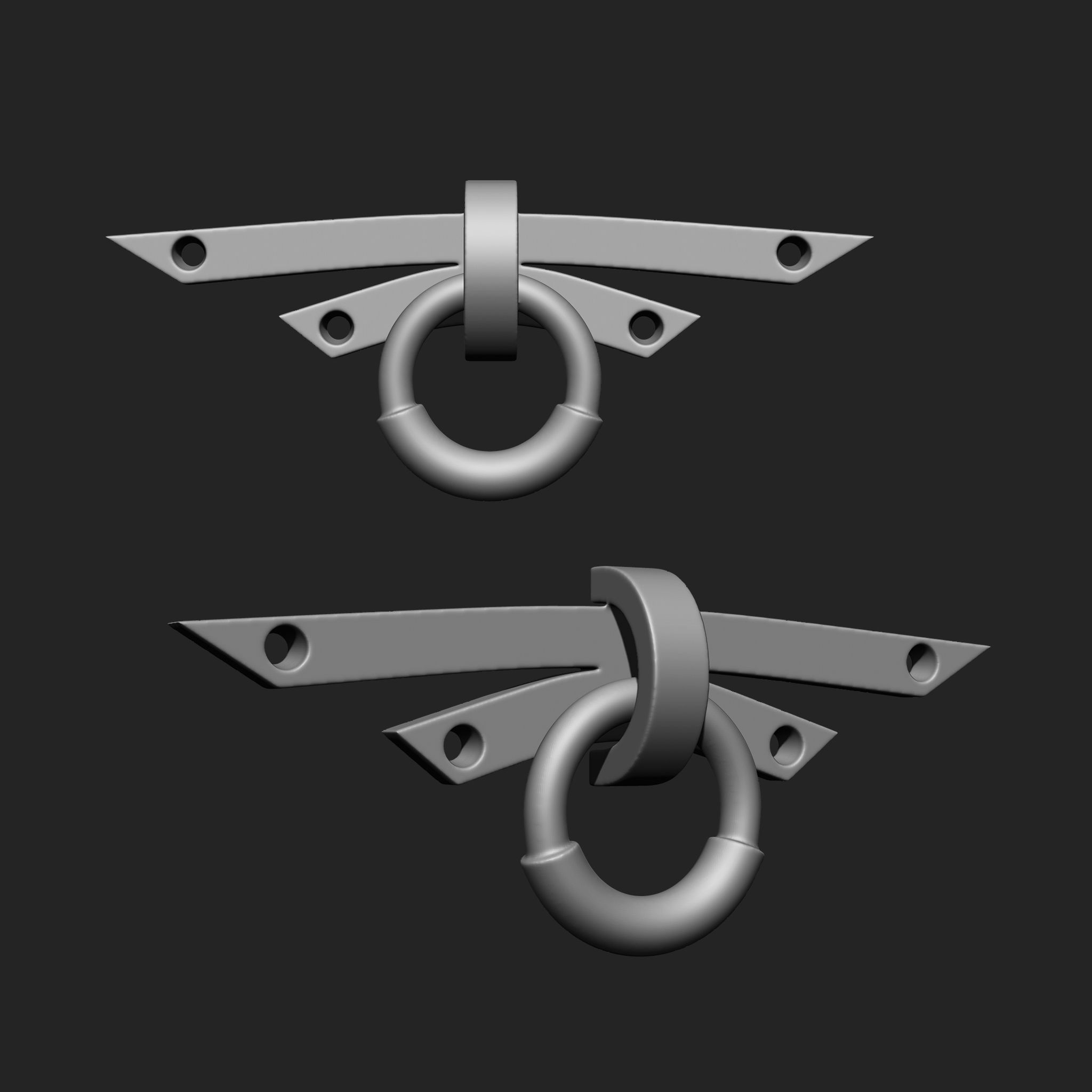 DOOR LATCH MEGA PACK 4 IN ONE 66 BRUSHES 3D model_33