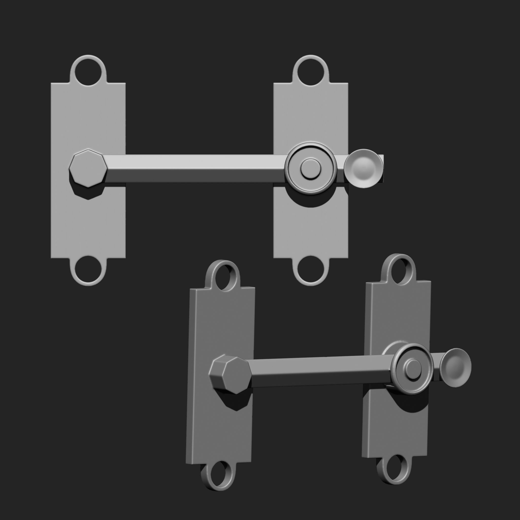 DOOR LATCH MEGA PACK 4 IN ONE 66 BRUSHES 3D model_37