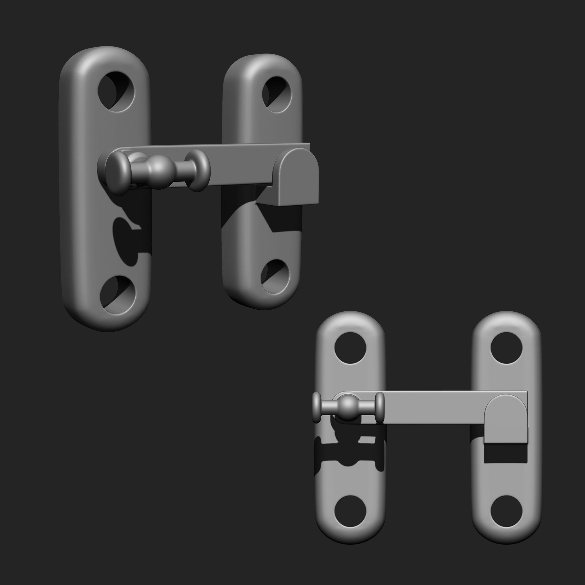 DOOR LATCH MEGA PACK 4 IN ONE 66 BRUSHES 3D model_35