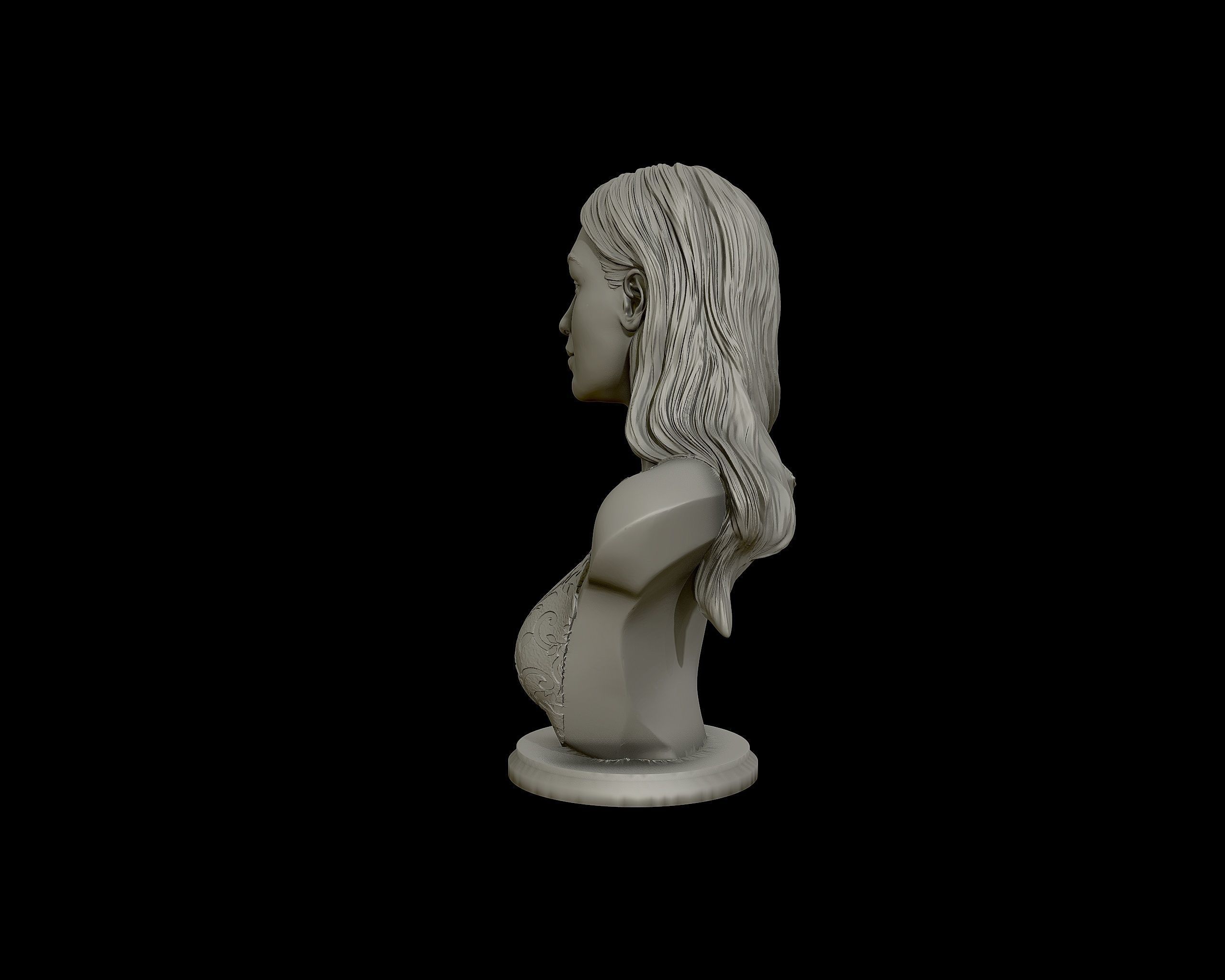 Gigi Hadid portrait sculpture 3D print model_22