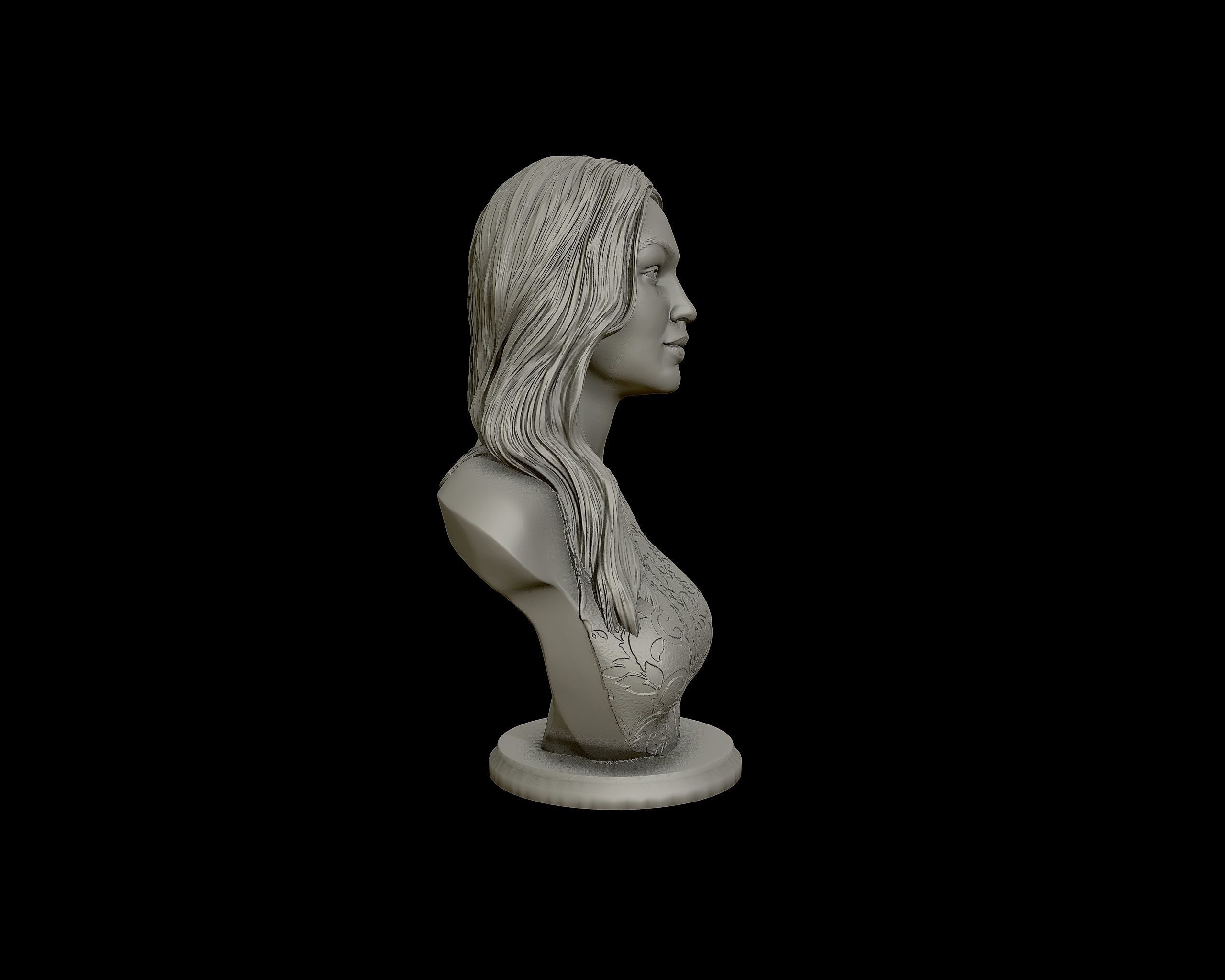 Gigi Hadid portrait sculpture 3D print model_25