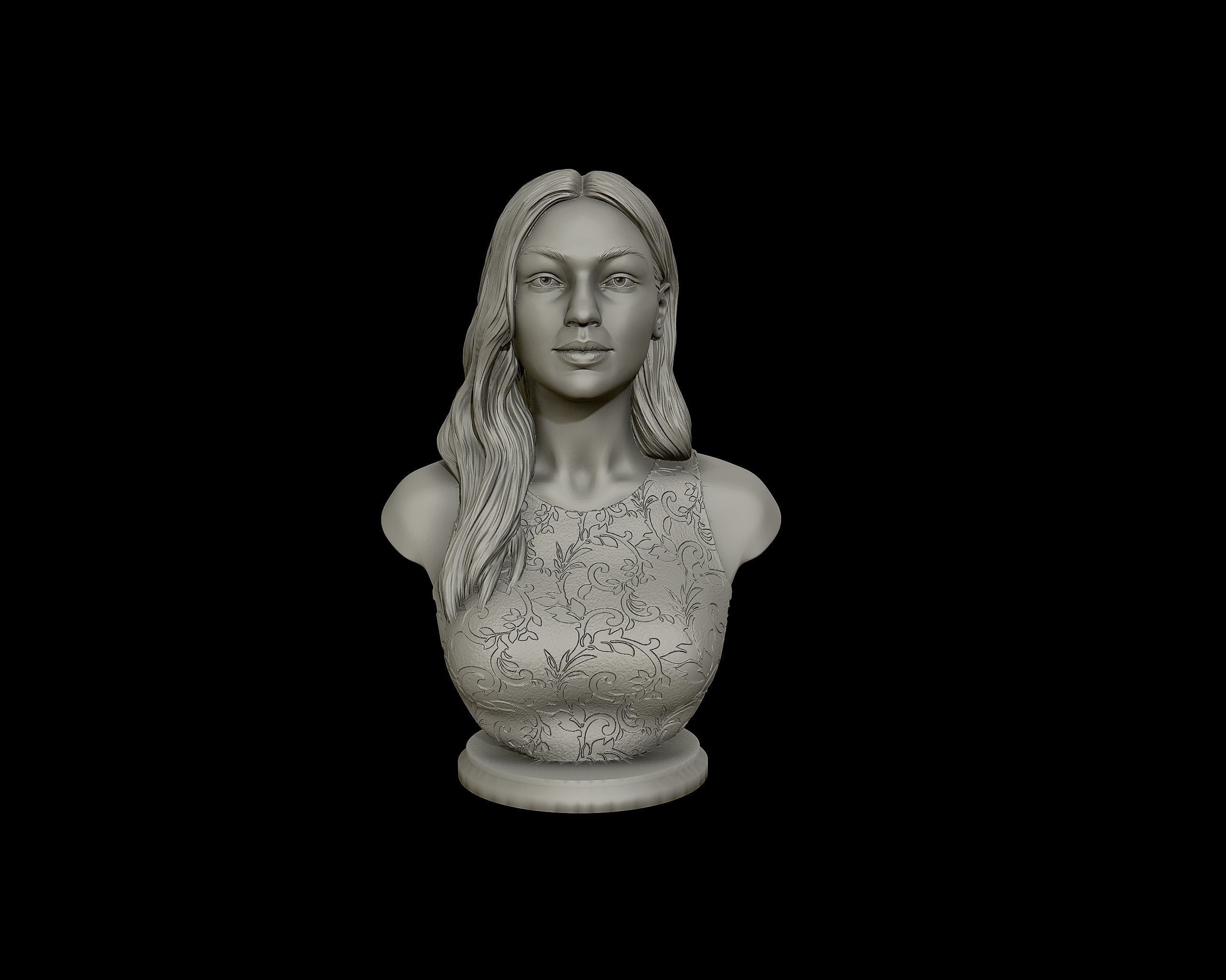 Gigi Hadid portrait sculpture 3D print model_16