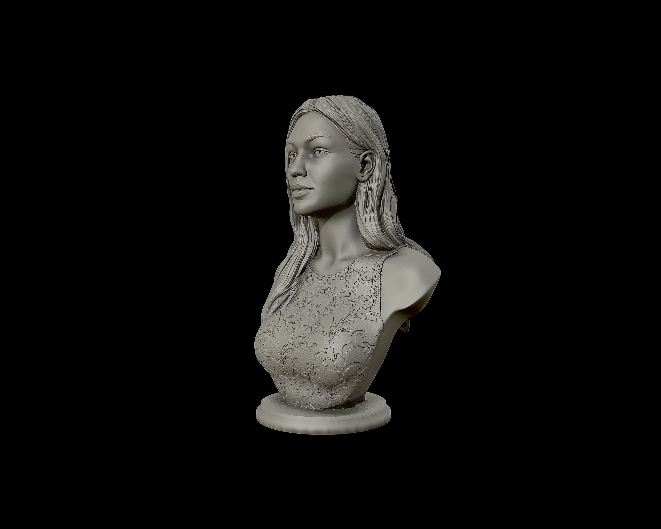 Gigi Hadid portrait sculpture 3D print model_19