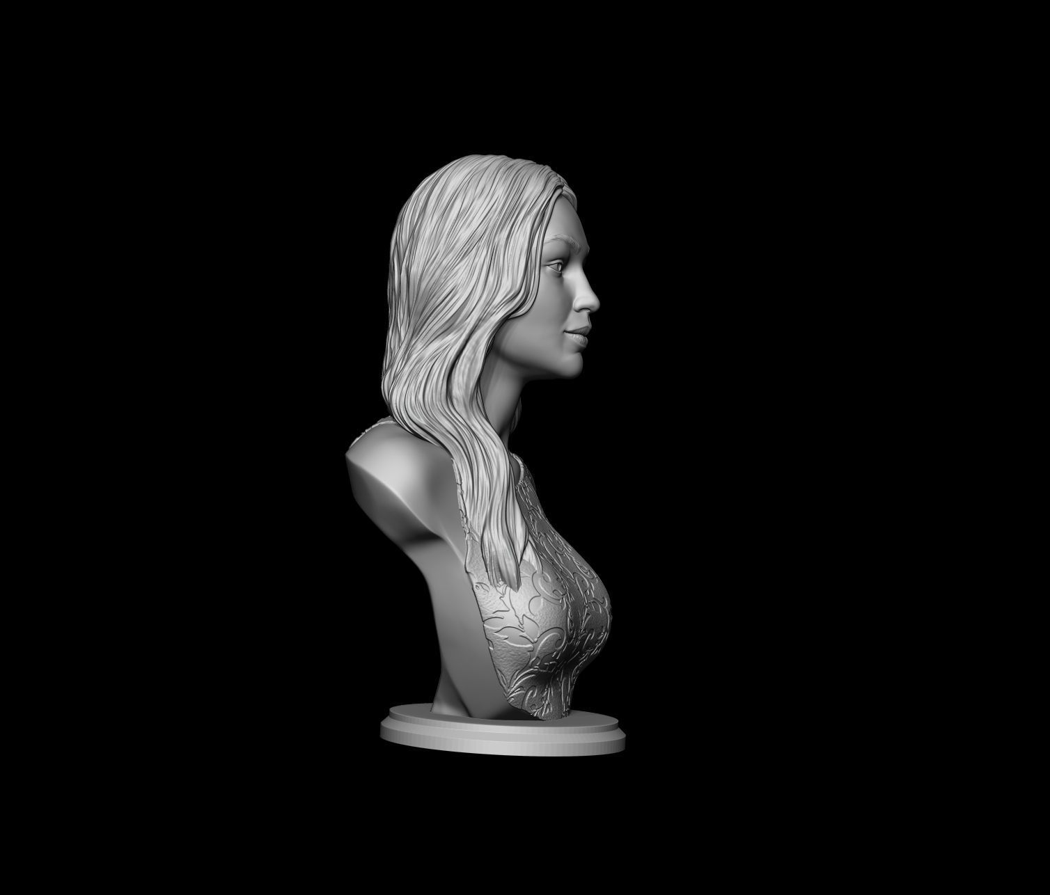 Gigi Hadid portrait sculpture 3D print model_12
