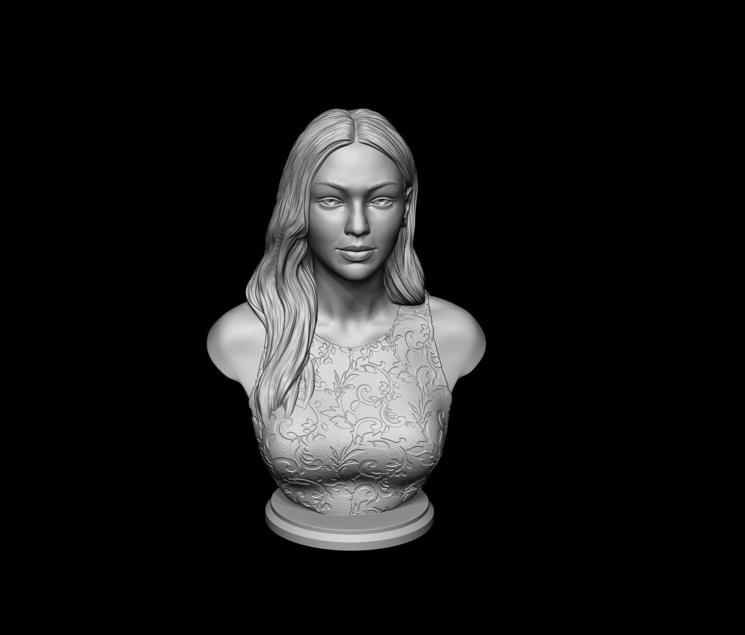 Gigi Hadid portrait sculpture 3D print model_14