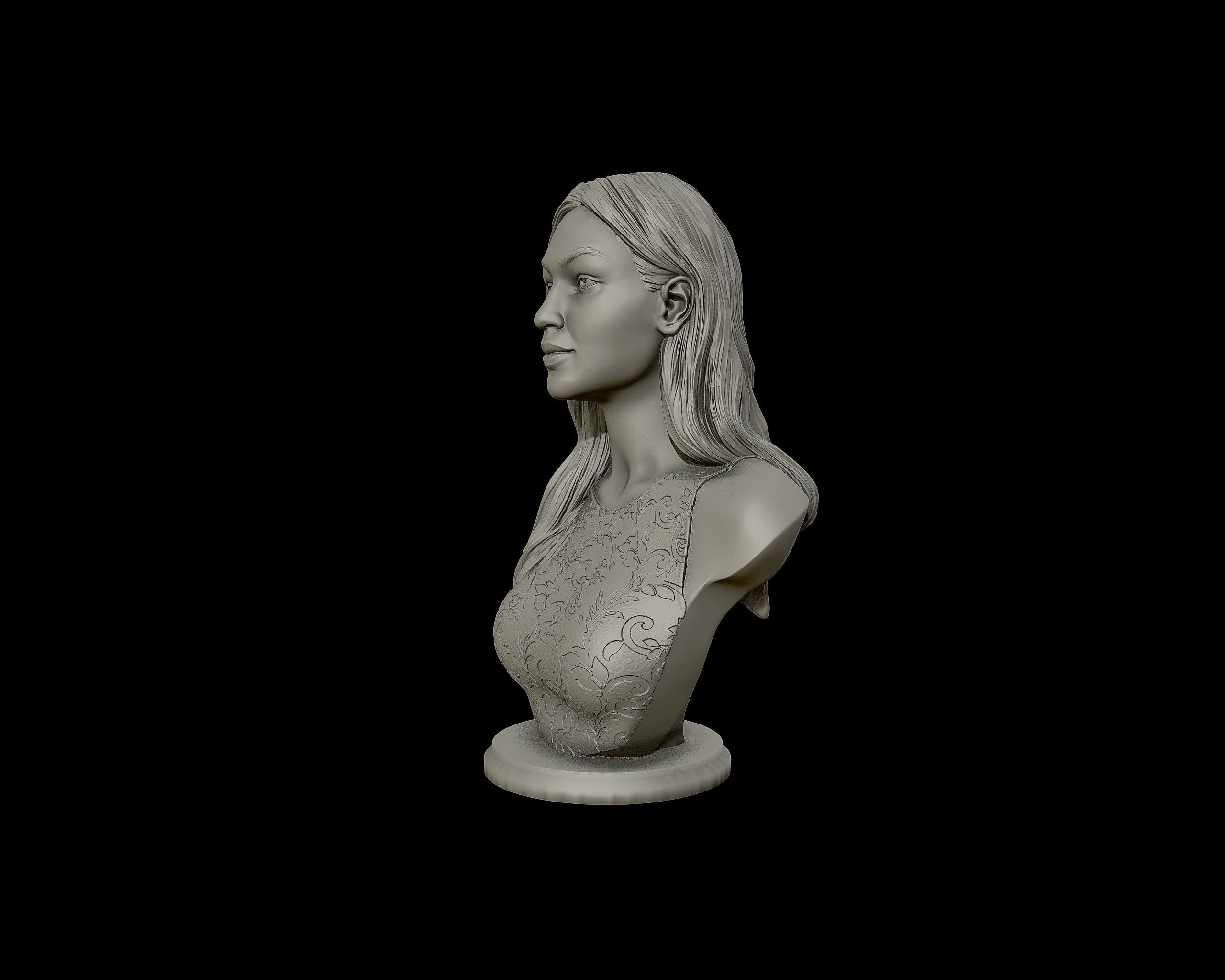 Gigi Hadid portrait sculpture 3D print model_20