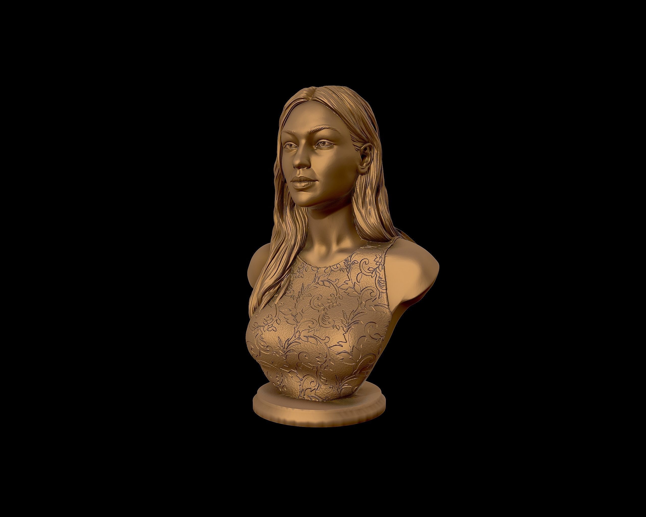 Gigi Hadid portrait sculpture 3D print model_29