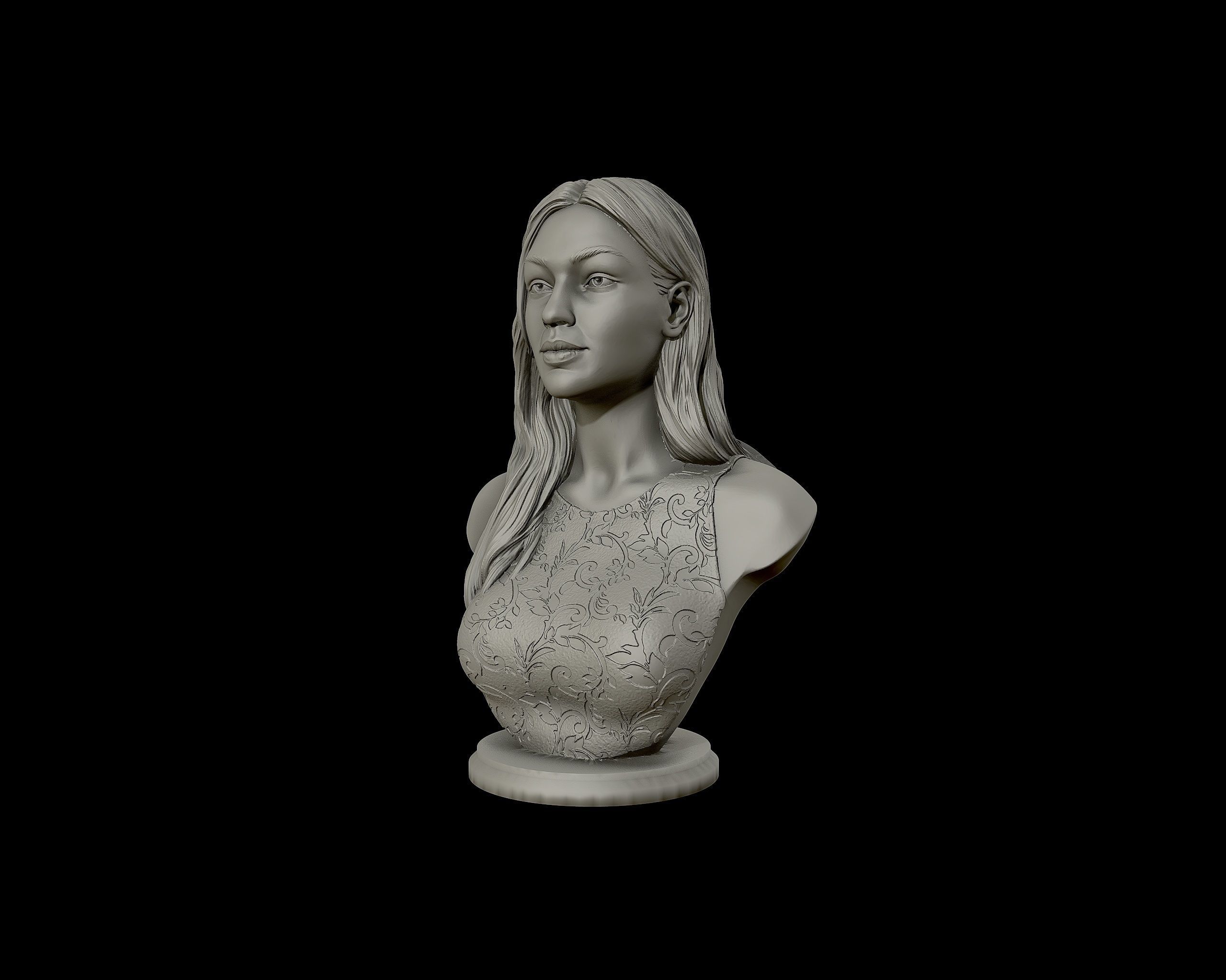 Gigi Hadid portrait sculpture 3D print model_18