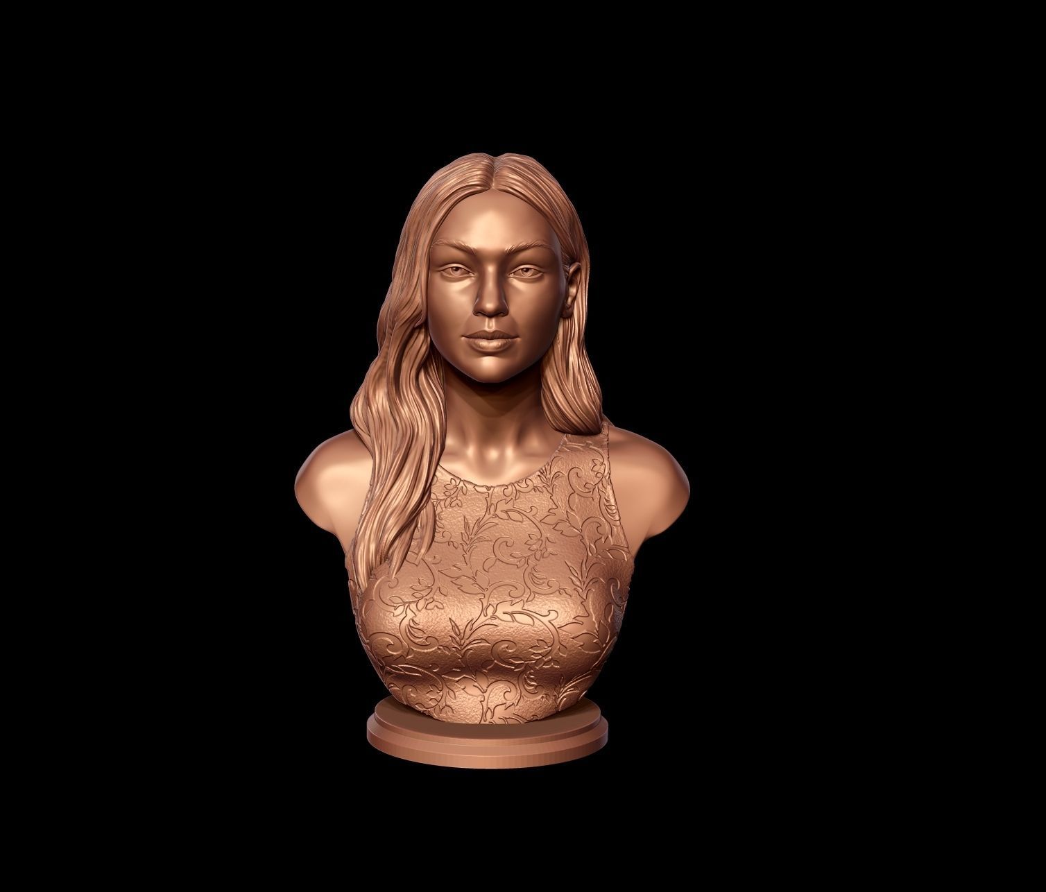 Gigi Hadid portrait sculpture 3D print model_10