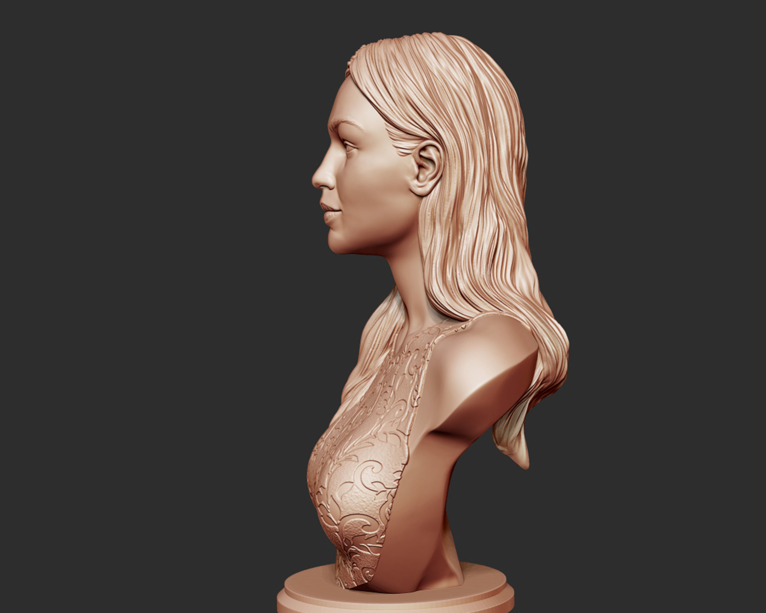 Gigi Hadid portrait sculpture 3D print model_5