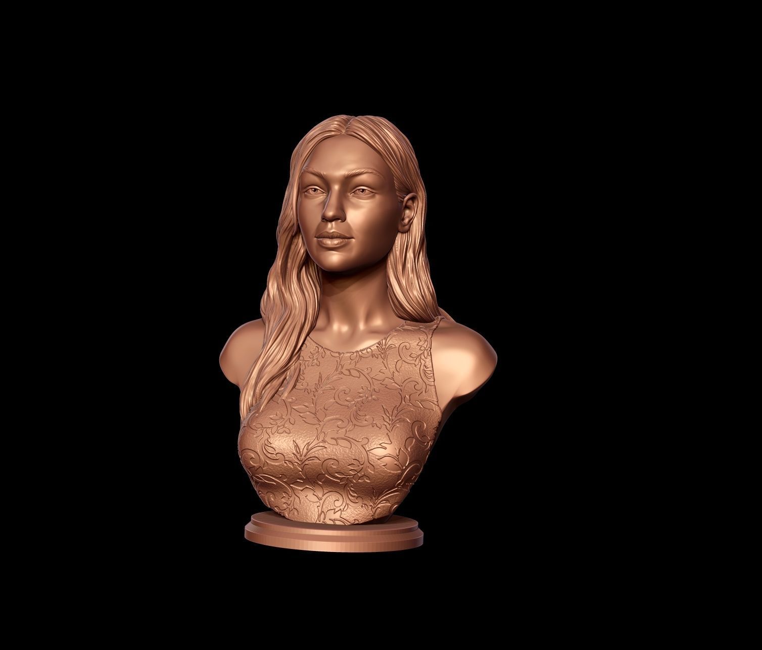 Gigi Hadid portrait sculpture 3D print model_9