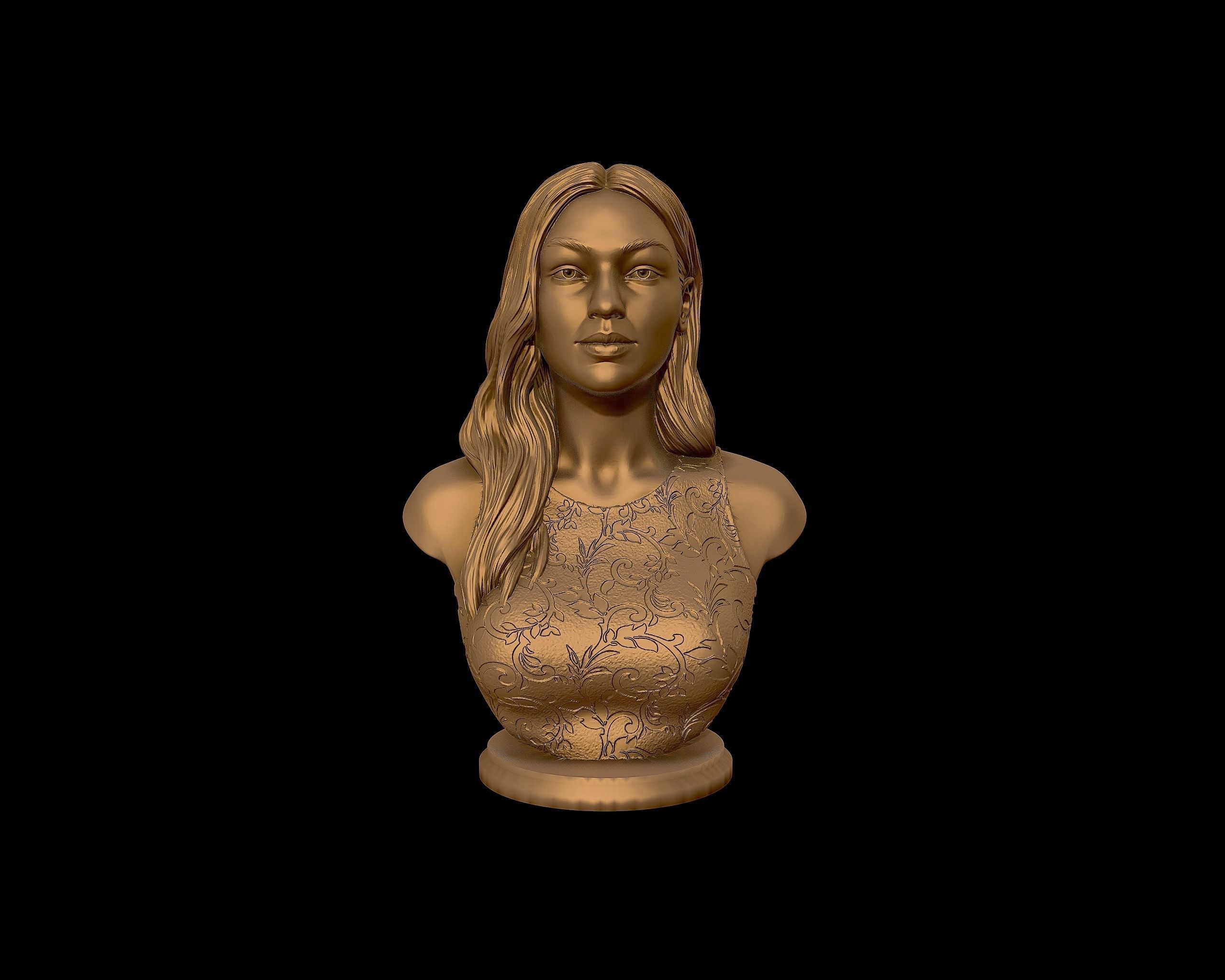 Gigi Hadid portrait sculpture 3D print model_28