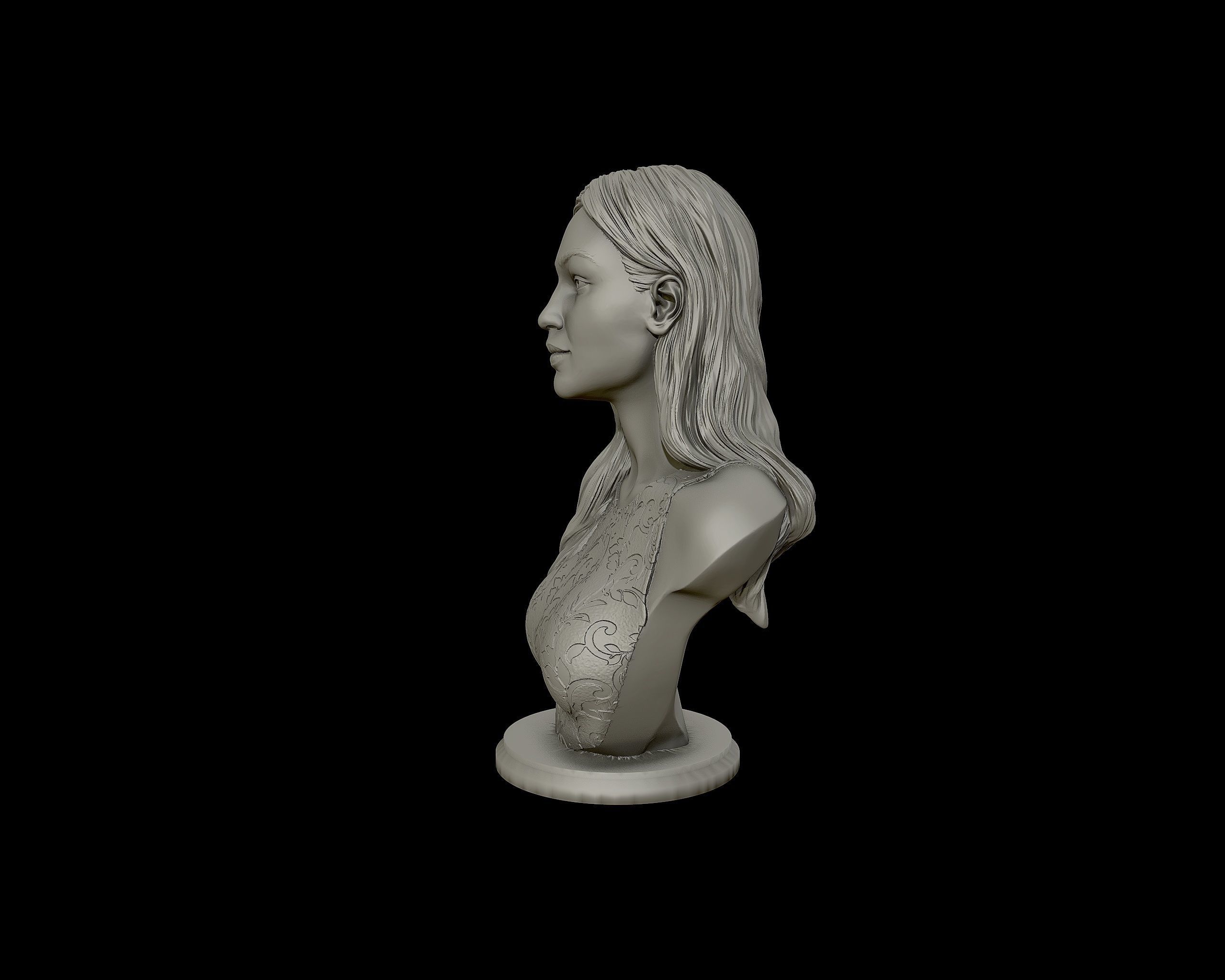 Gigi Hadid portrait sculpture 3D print model_21