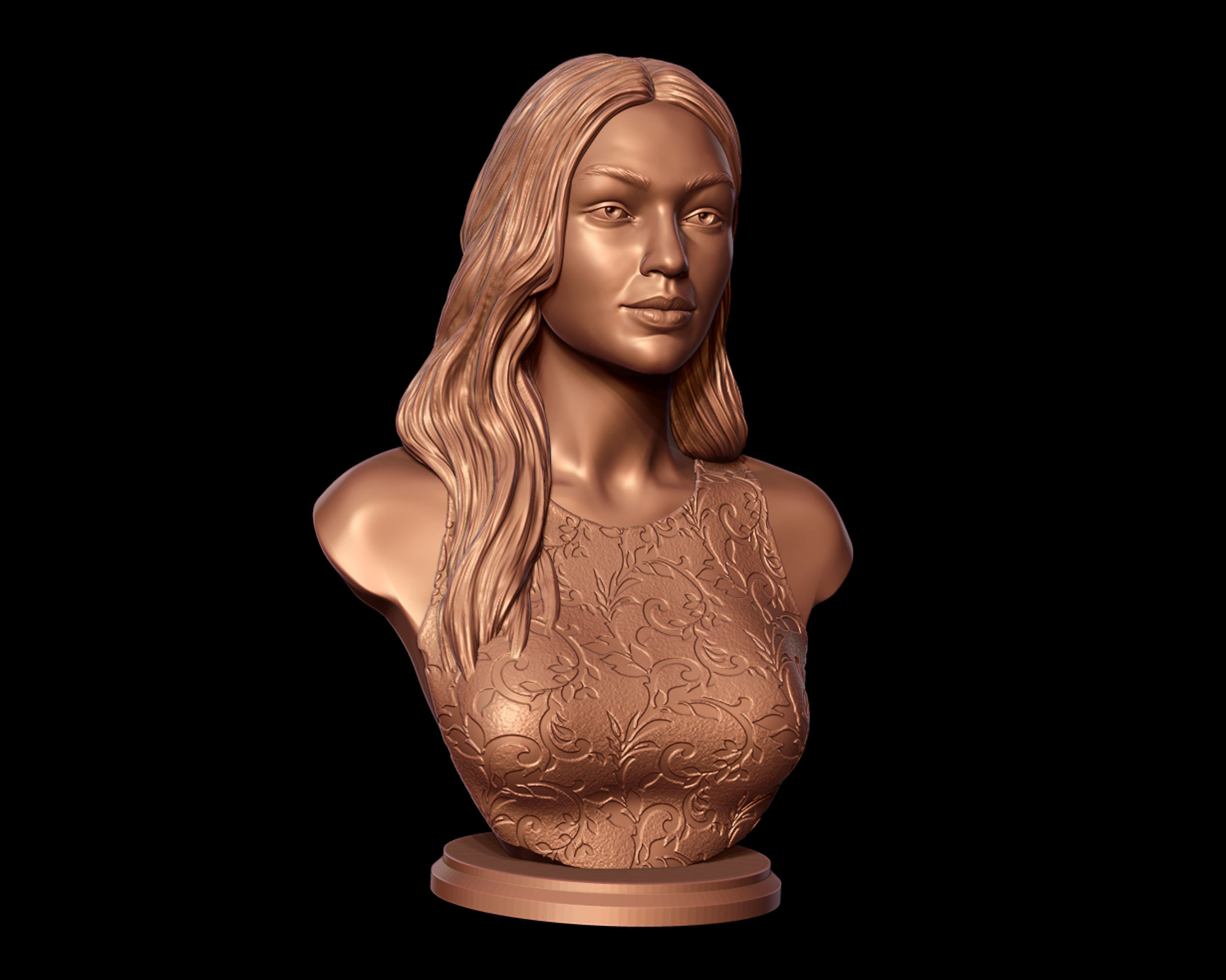 Gigi Hadid portrait sculpture 3D print model_11