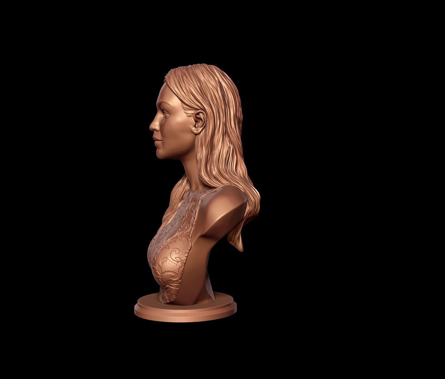 Gigi Hadid portrait sculpture 3D print model_6