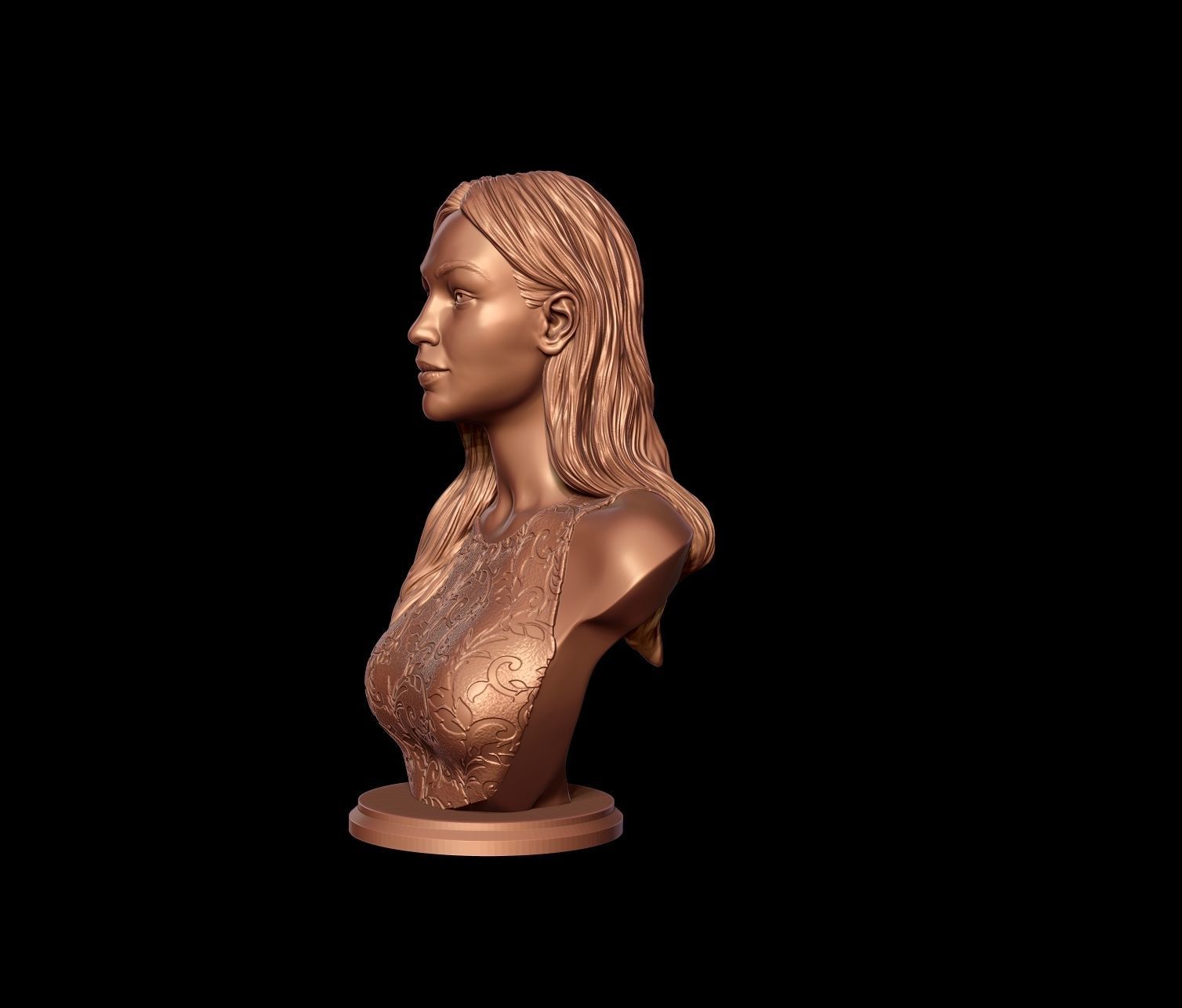 Gigi Hadid portrait sculpture 3D print model_7