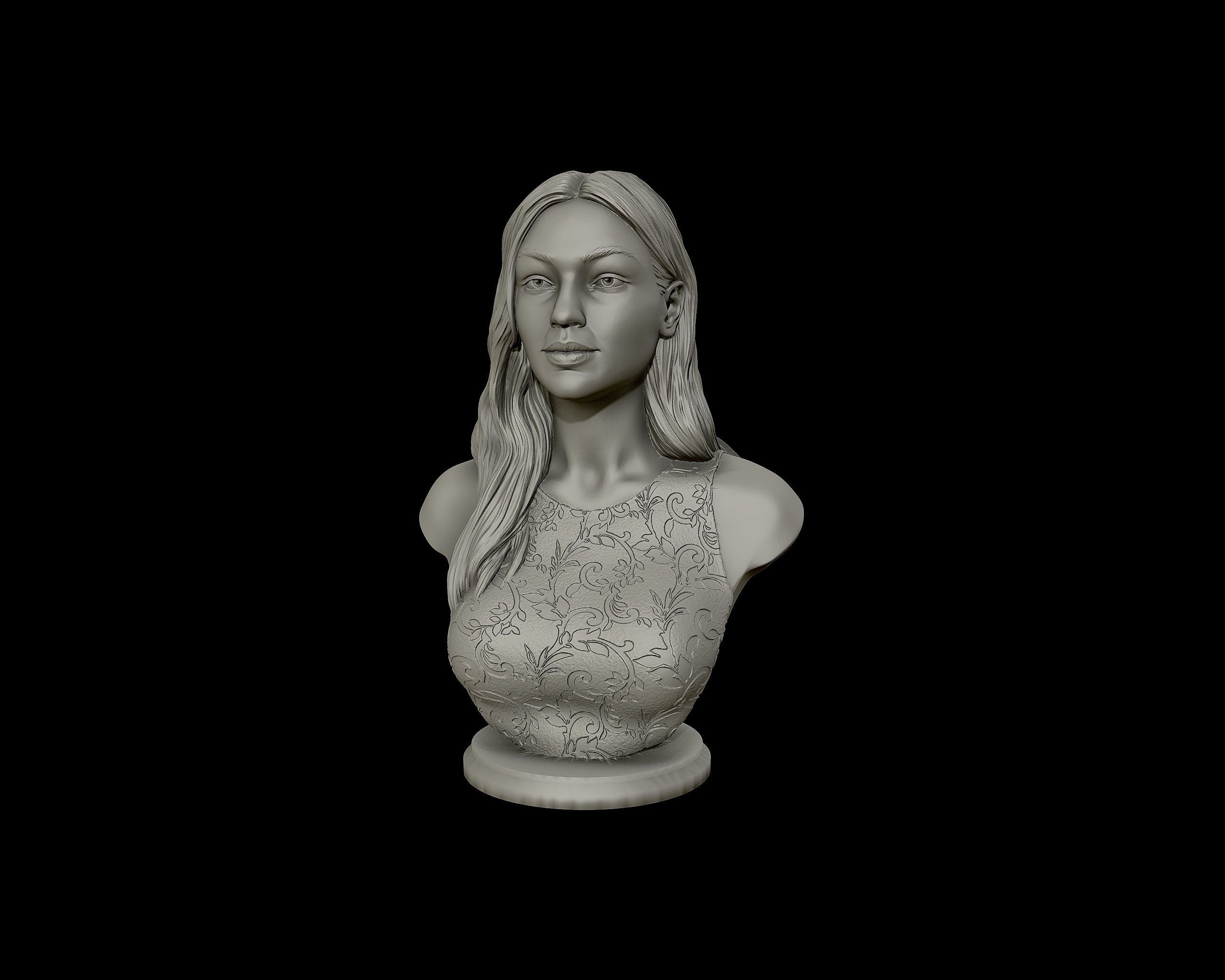 Gigi Hadid portrait sculpture 3D print model_17