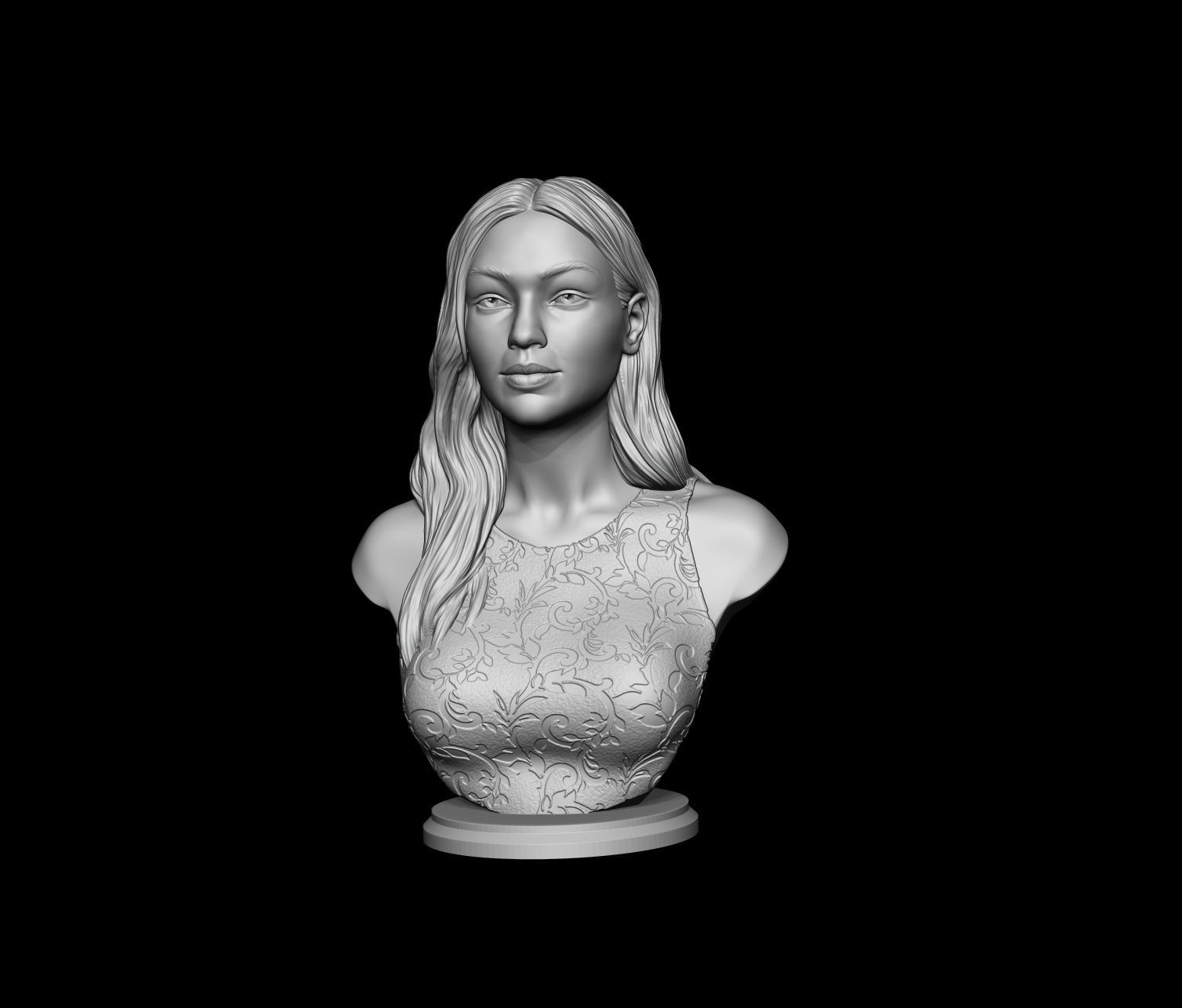 Gigi Hadid portrait sculpture 3D print model_15