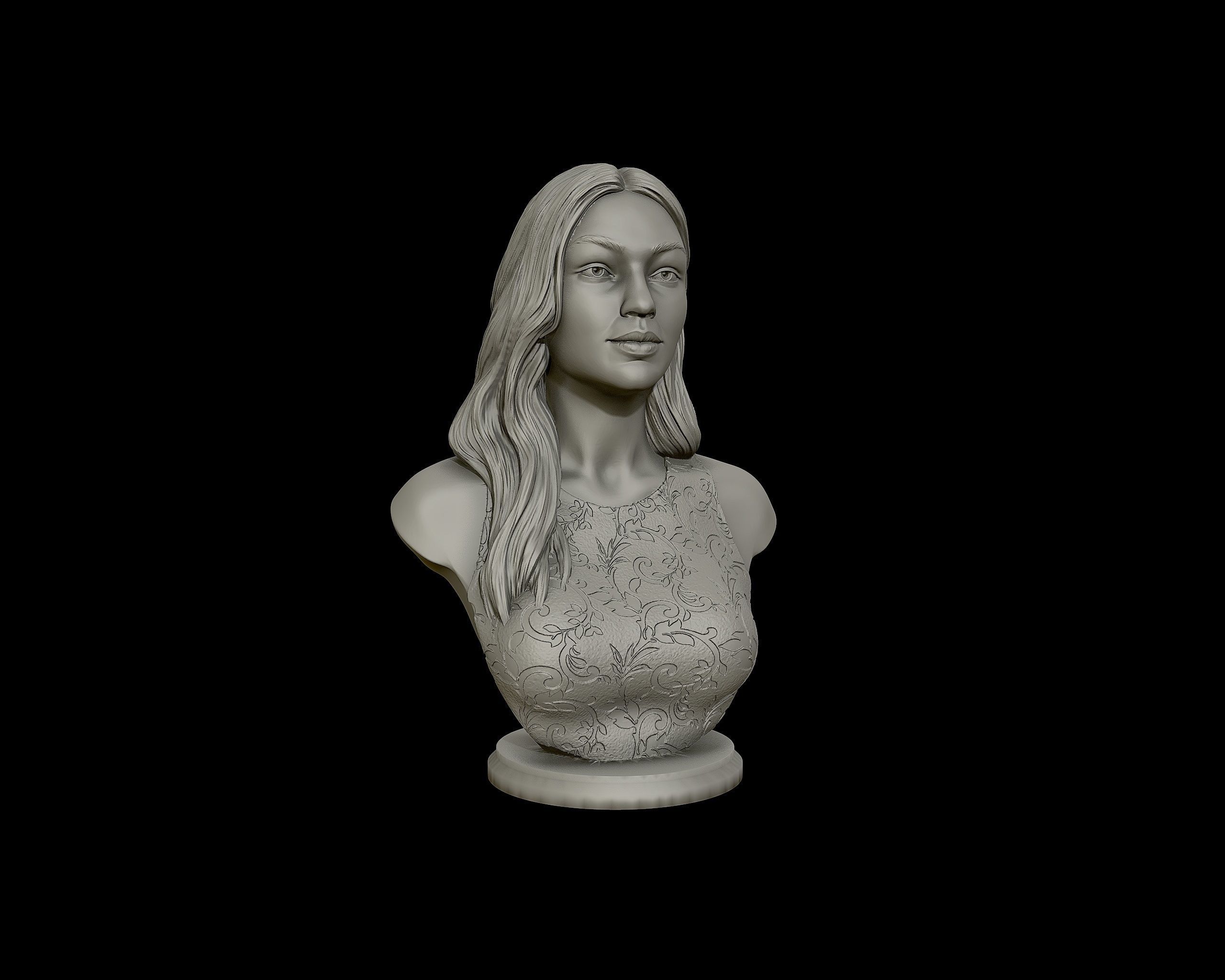 Gigi Hadid portrait sculpture 3D print model_27