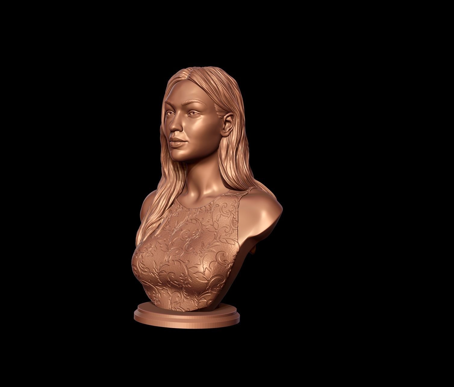 Gigi Hadid portrait sculpture 3D print model_8