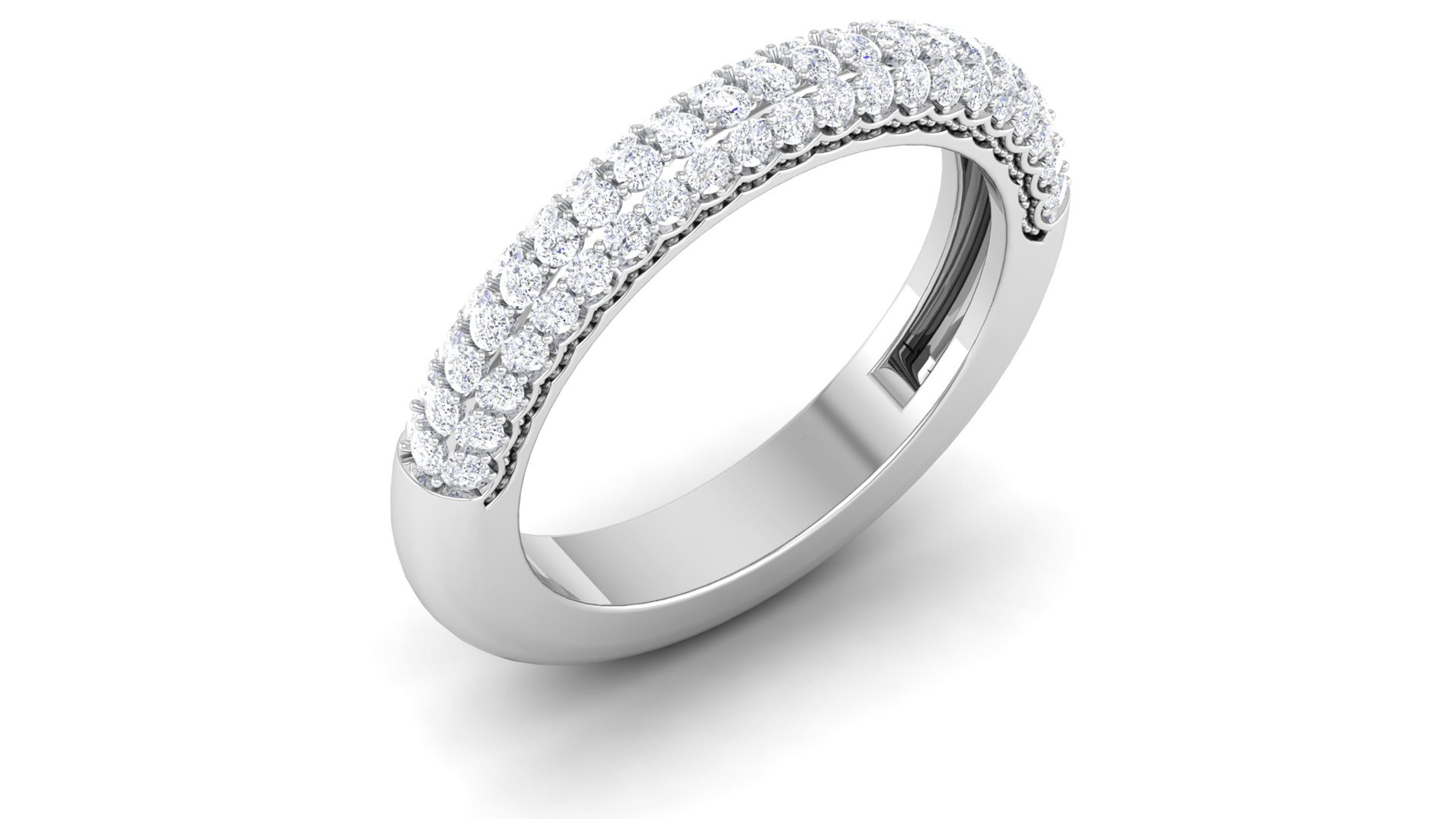 Solitaire Engagement Wedding Ring Eternity Band 3D print model_2