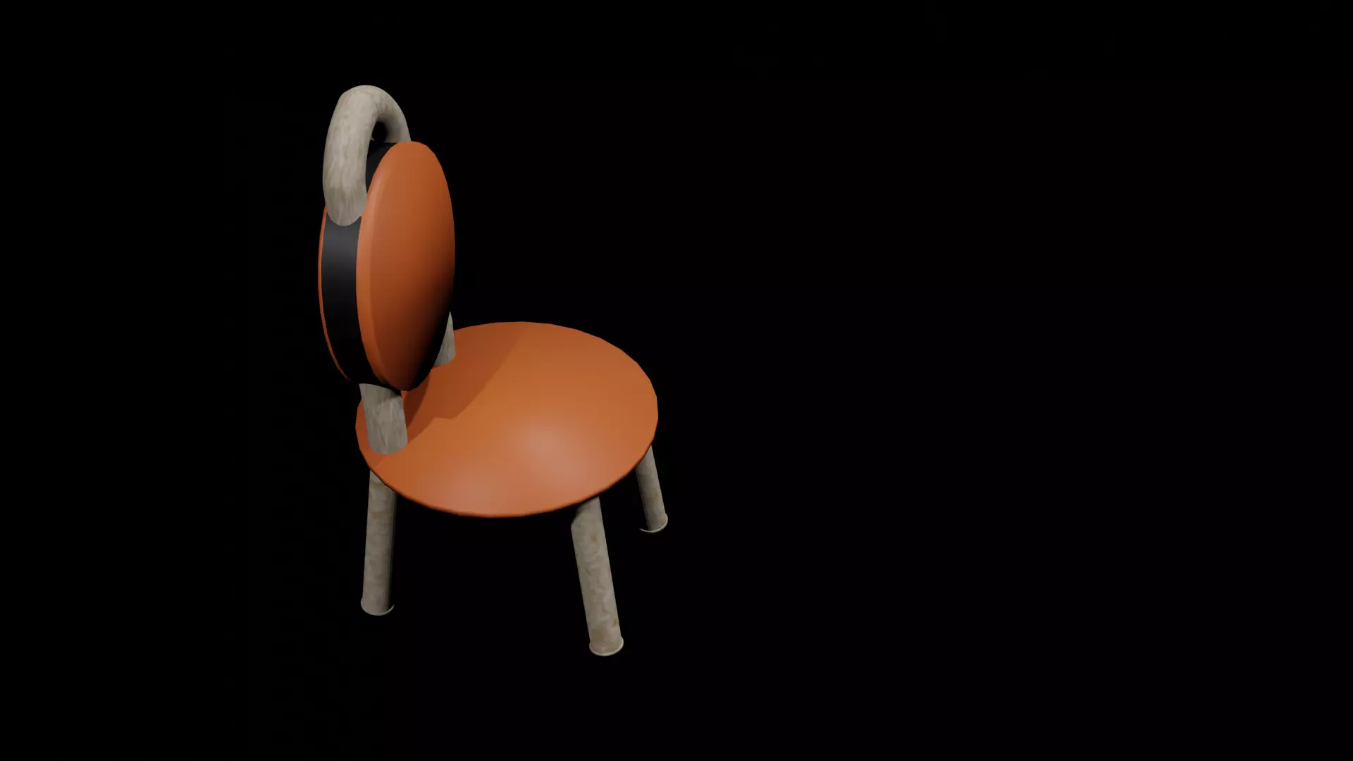3D Chair Model orange 3D model_0