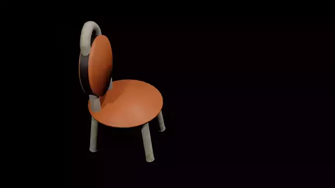 3D Chair Model orange