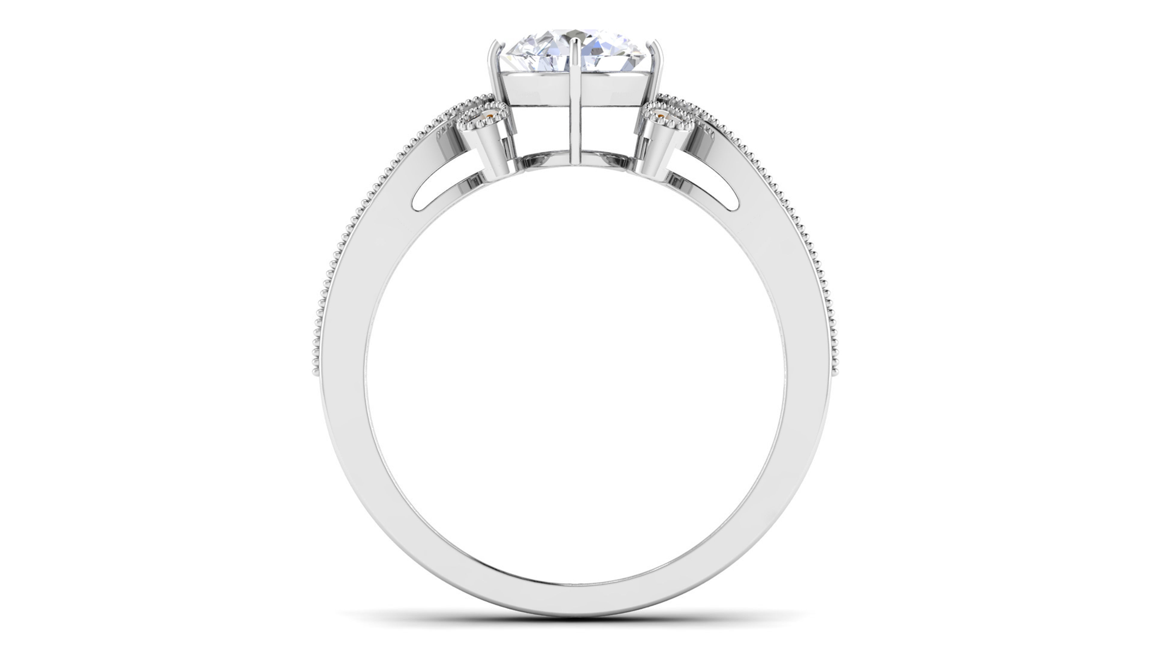 Solitaire Engagement Wedding Ring Bridal Ring 3D print model_2