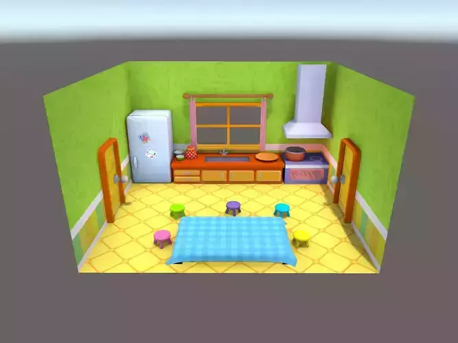 Cartoon kitchen environment 