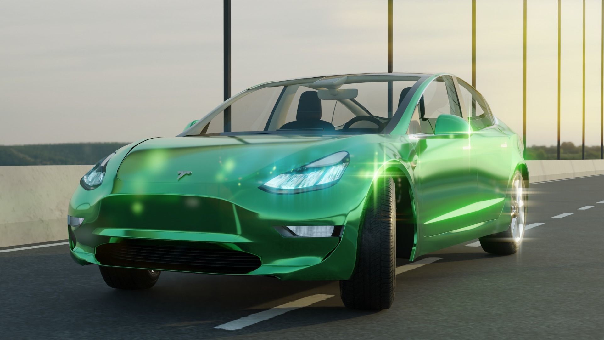Tesla Model Y electric car 3D model_2