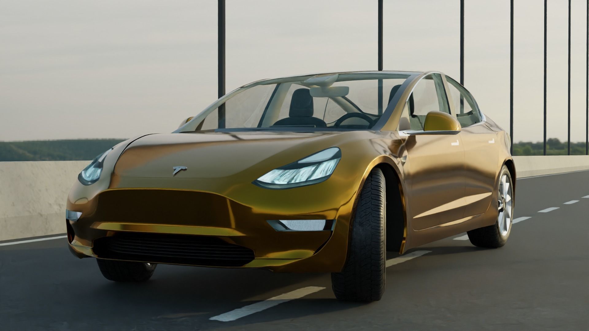 Tesla Model Y electric car 3D model_4