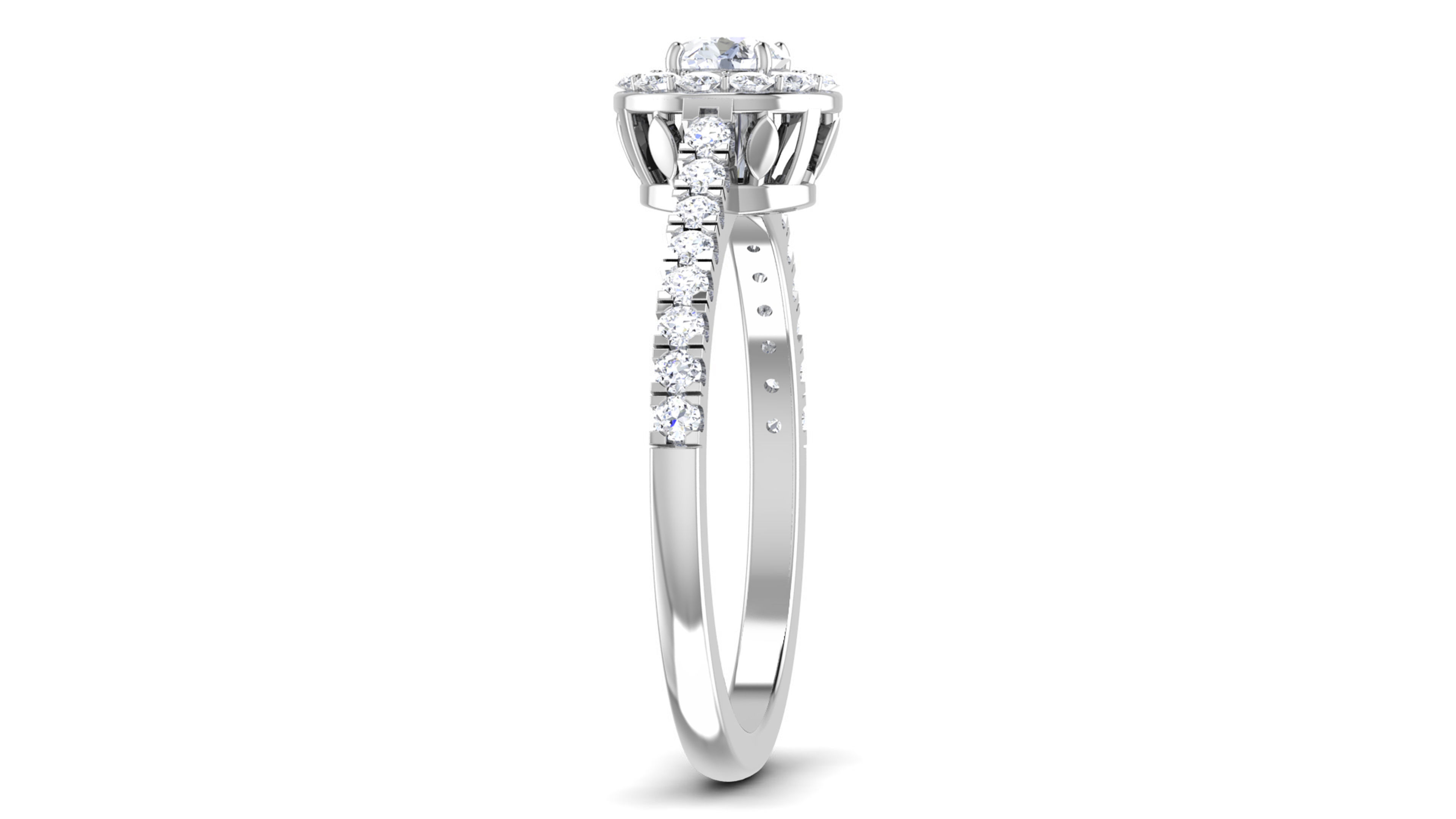 Solitaire Engagement Wedding Bridal Ring 3D print model_3