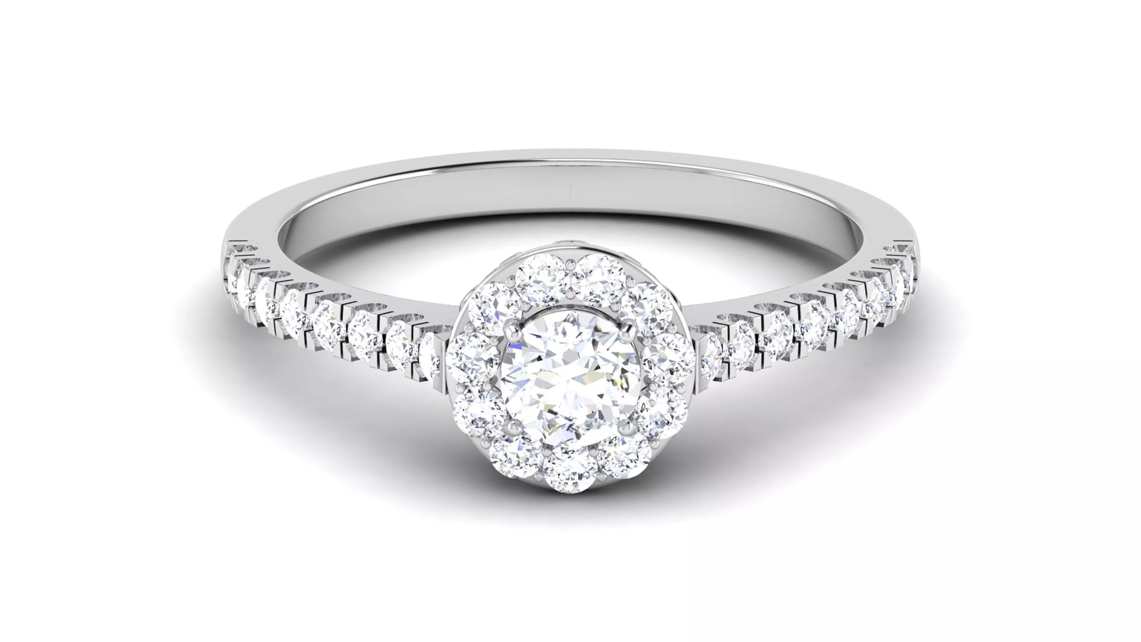 Solitaire Engagement Wedding Bridal Ring 3D print model_0